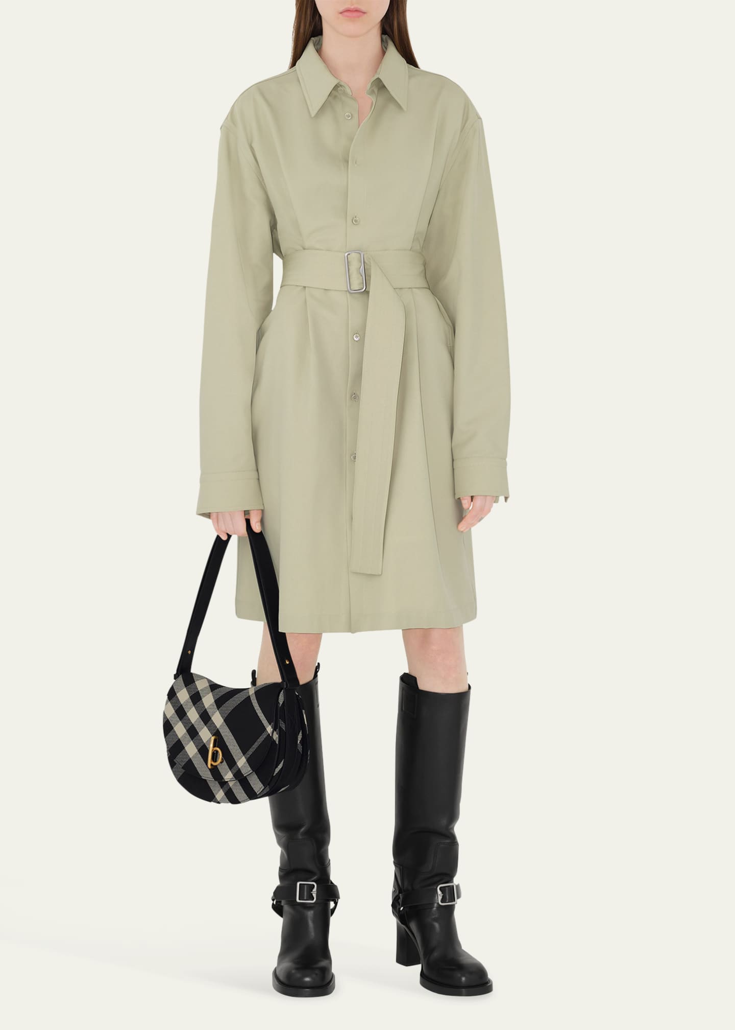 ショルダーバッグ・ポシェット BURBERRY BEIGE CHECK ROCKING HORSE MEDIUM SHOULDER BAG Burberry Female Rocking Horse' Mini Beige Crossbody Bag With