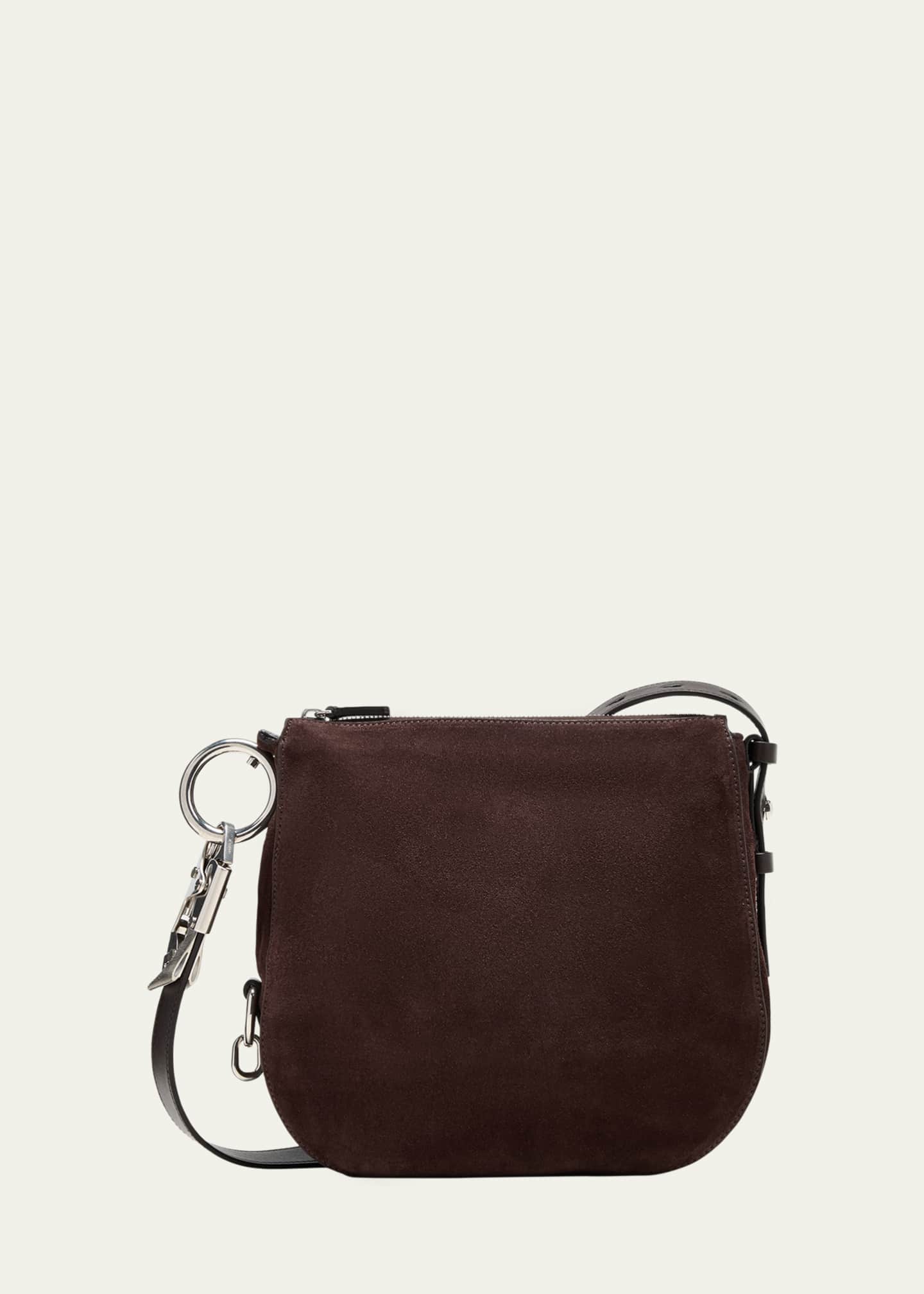 Burberry Knight Small Suede Shoulder Bag Bergdorf Goodman