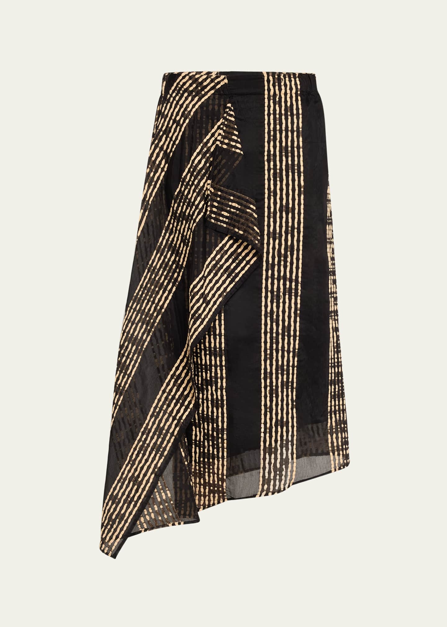 Zero + Maria Cornejo One Woven Stripe Asymmetric Midi Skirt Image 1 of 5