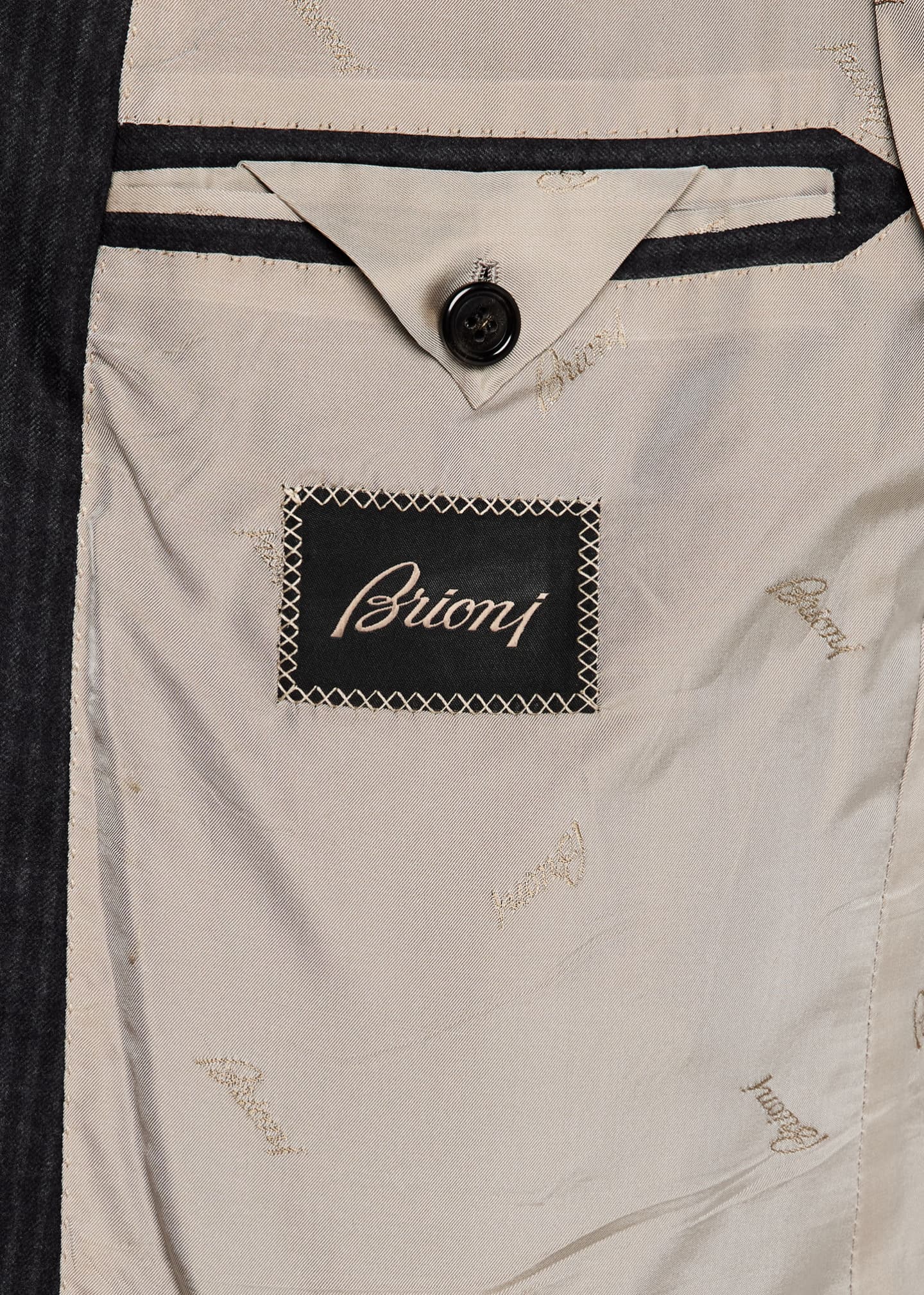 Brioni Men's Brun Pinstripe Escorial Wool Suit Image 7 of 8