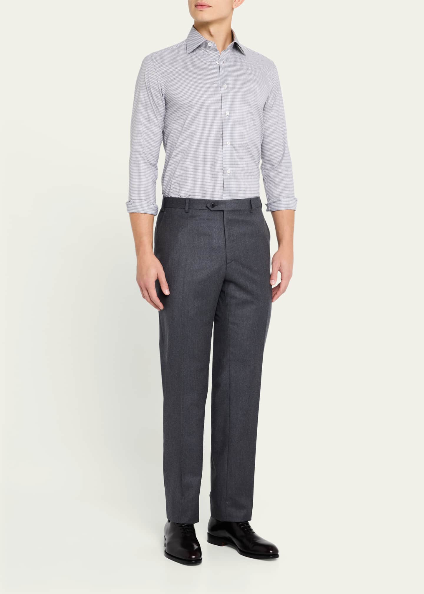 Brioni Men's Tigullio Flannel Trousers Image 2 of 5