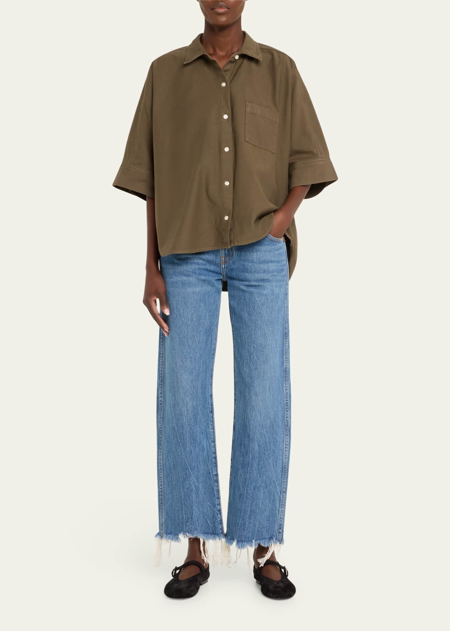 Khaite Kerrie Raw Hem Wide Leg Jeans Image 2 of 5