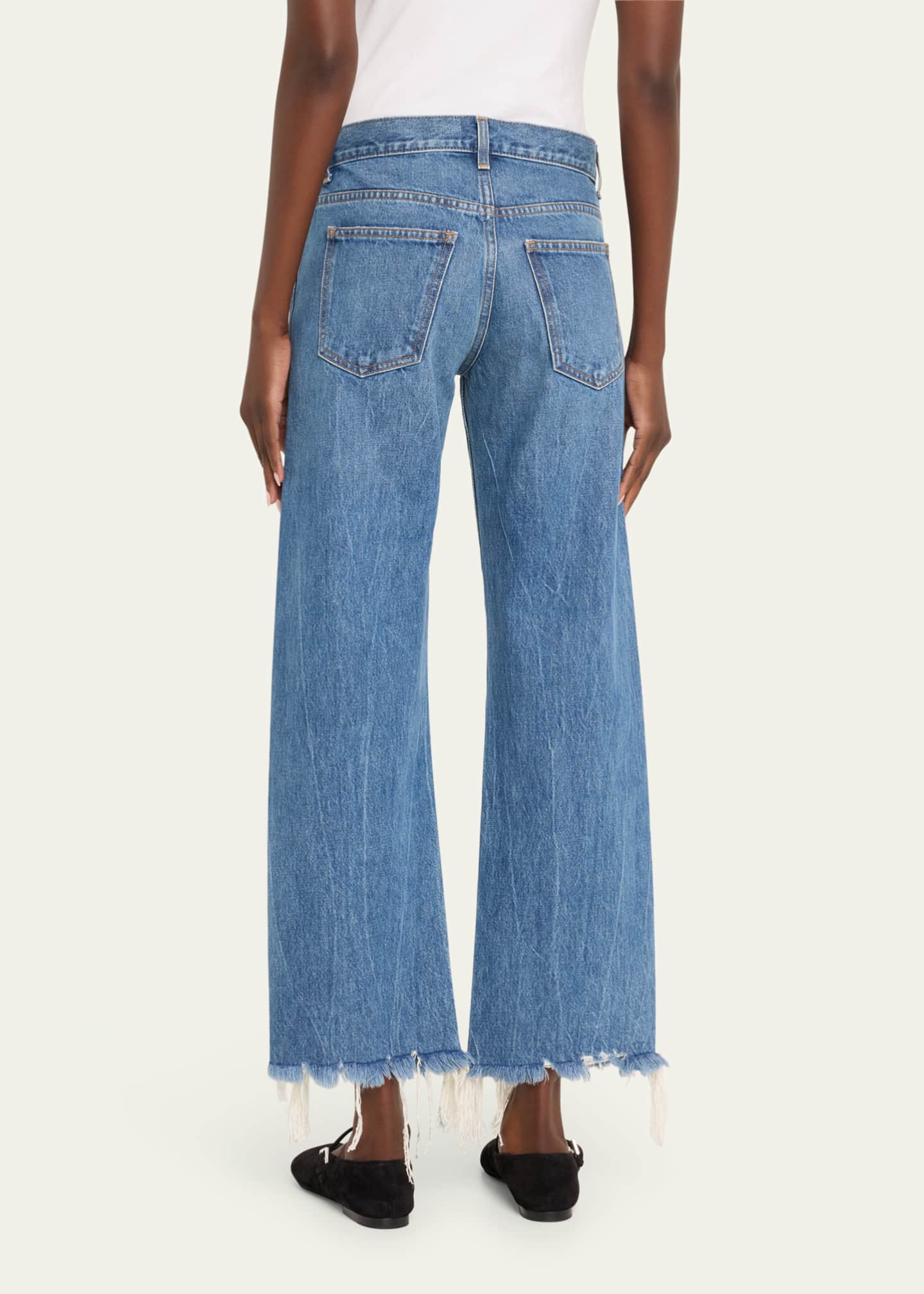 Khaite Kerrie Raw Hem Wide Leg Jeans Image 3 of 5