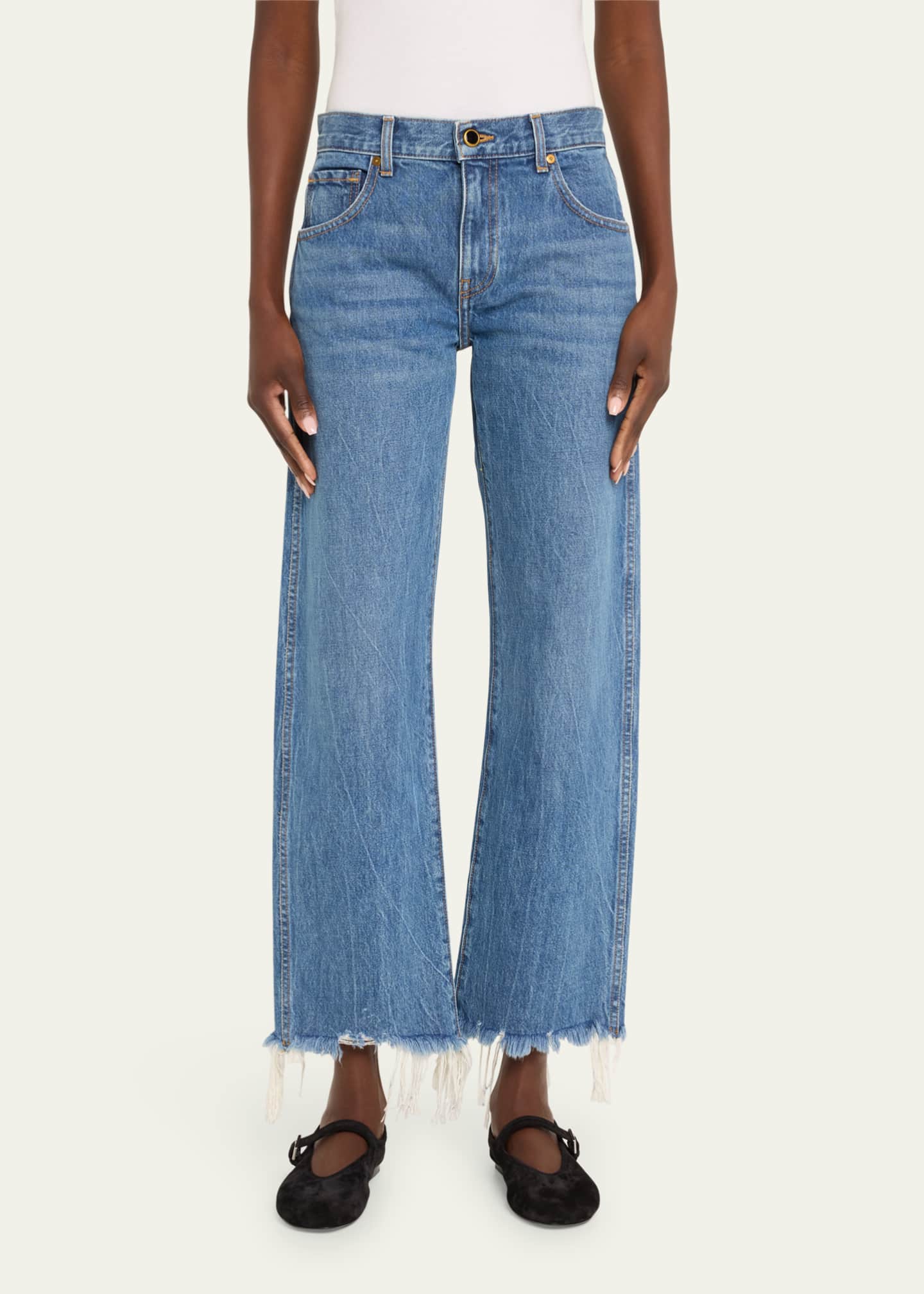 Khaite Kerrie Raw Hem Wide Leg Jeans Image 4 of 5