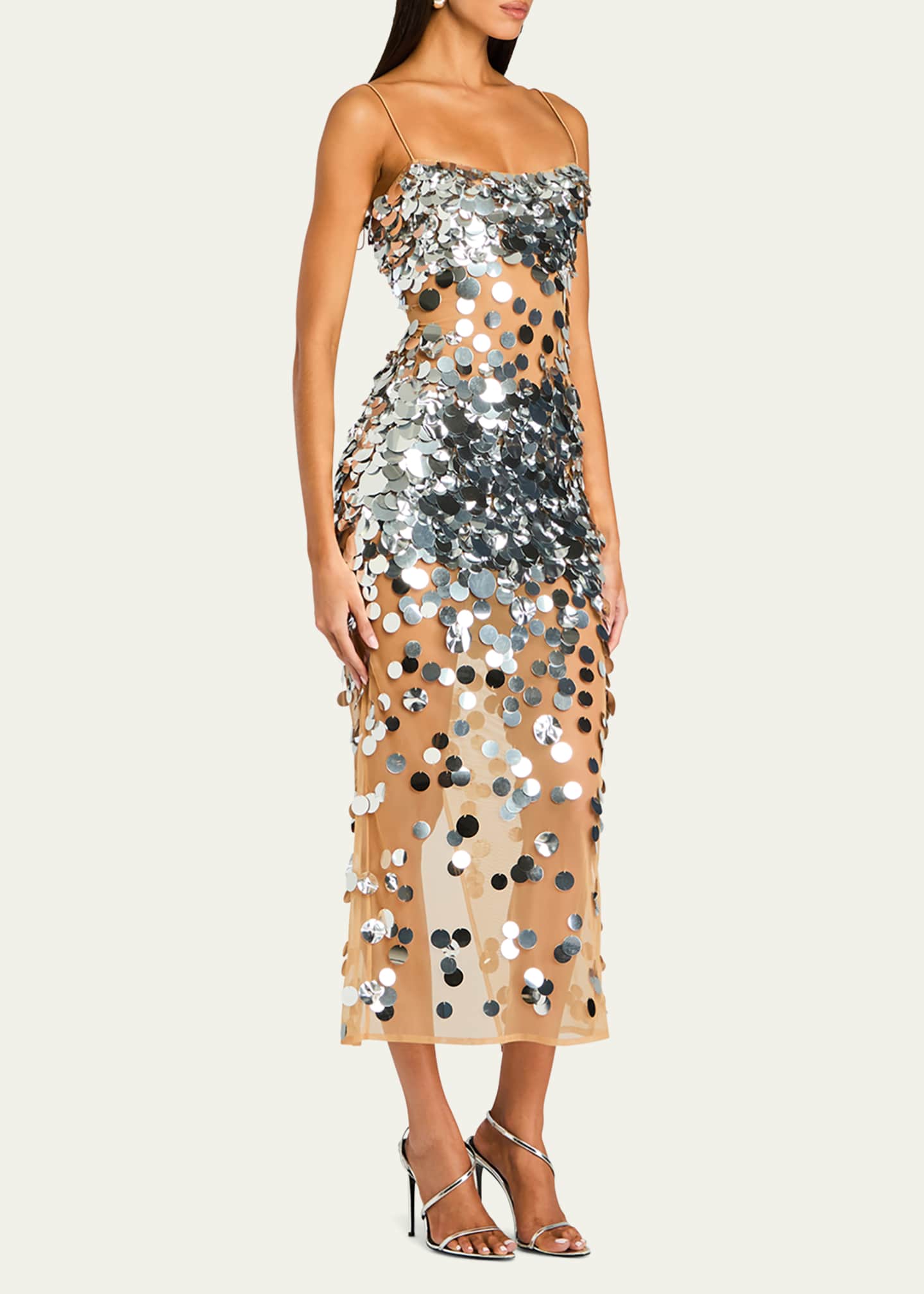 Retrofete Mischa Sequin-Embellished Sleeveless Midi Dress Image 2 of 5