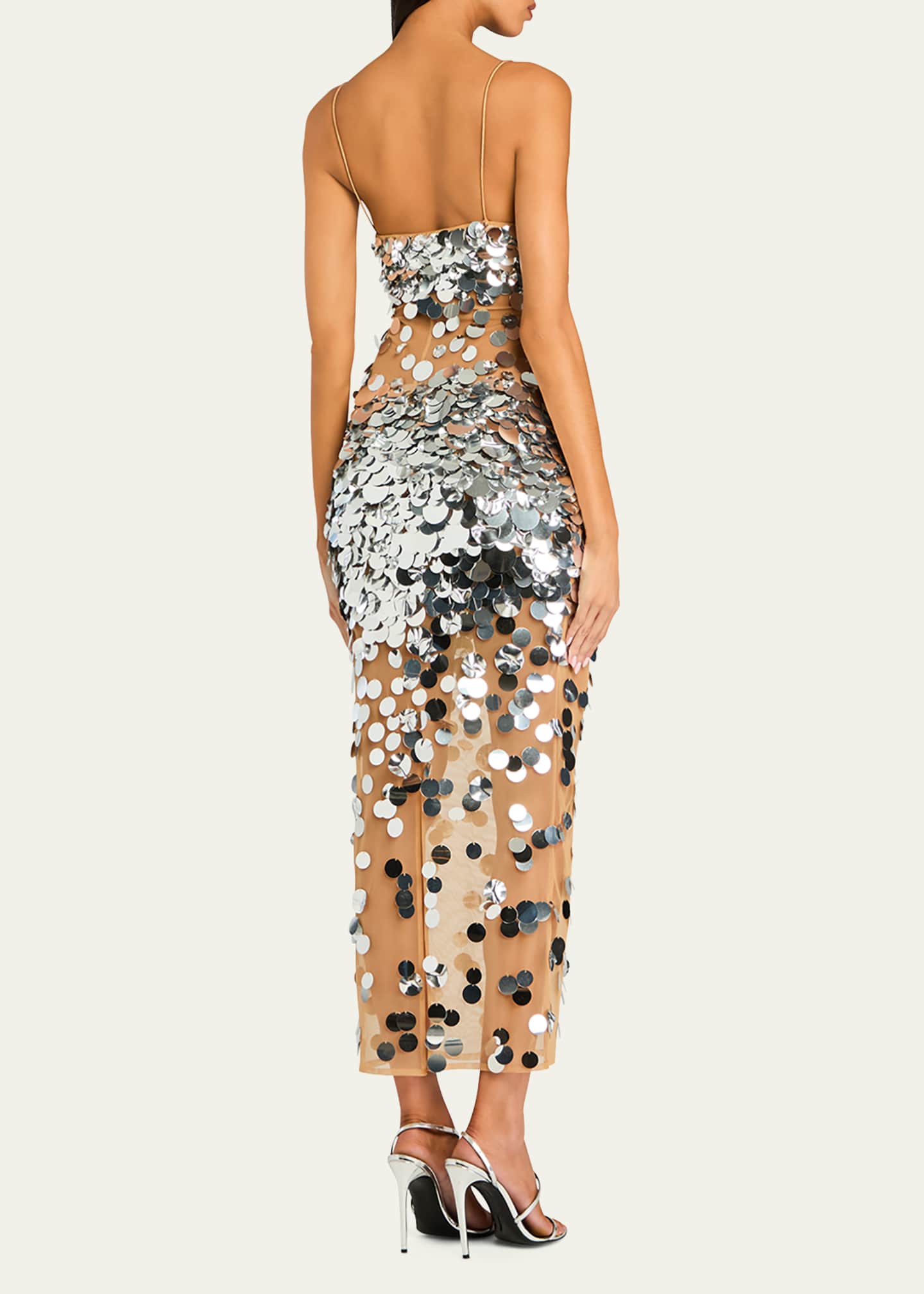 Retrofete Mischa Sequin-Embellished Sleeveless Midi Dress Image 3 of 5