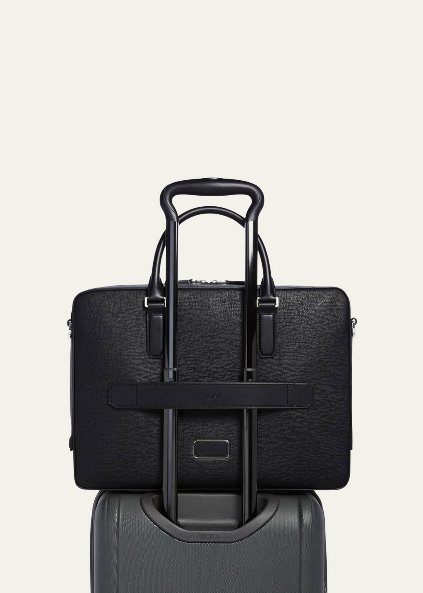 TUMI Vincenzo Zip Leather Briefcase Image 3 of 5