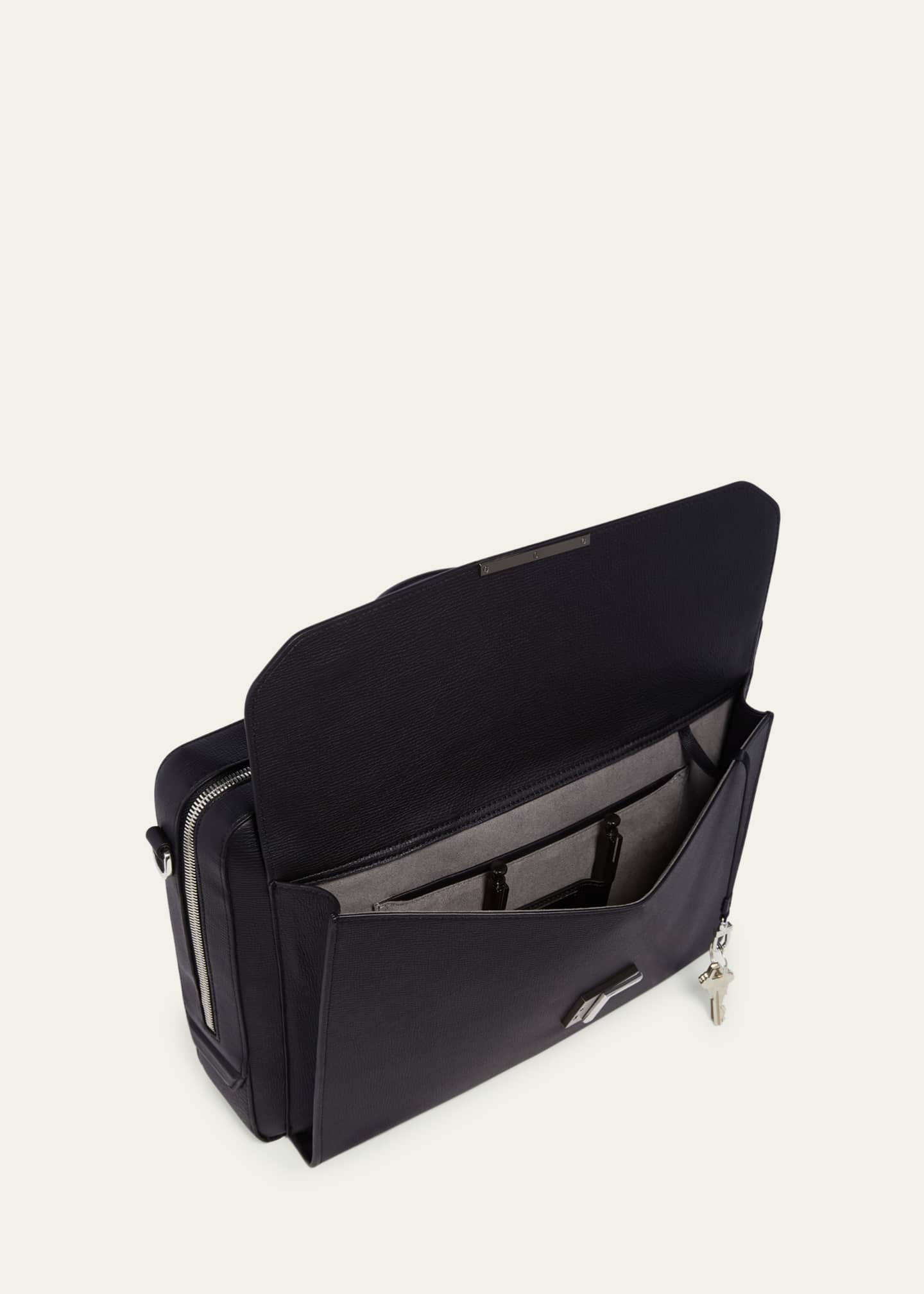 TUMI Vincenzo Zip Leather Briefcase Image 4 of 5