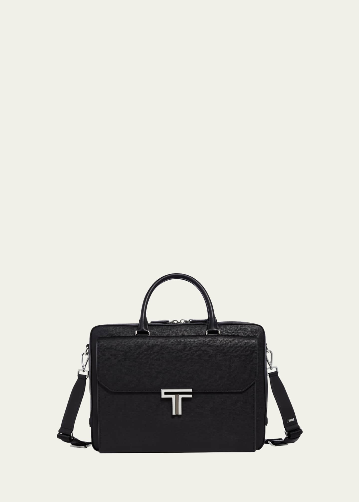 TUMI Vincenzo Zip Leather Briefcase Image 1 of 5