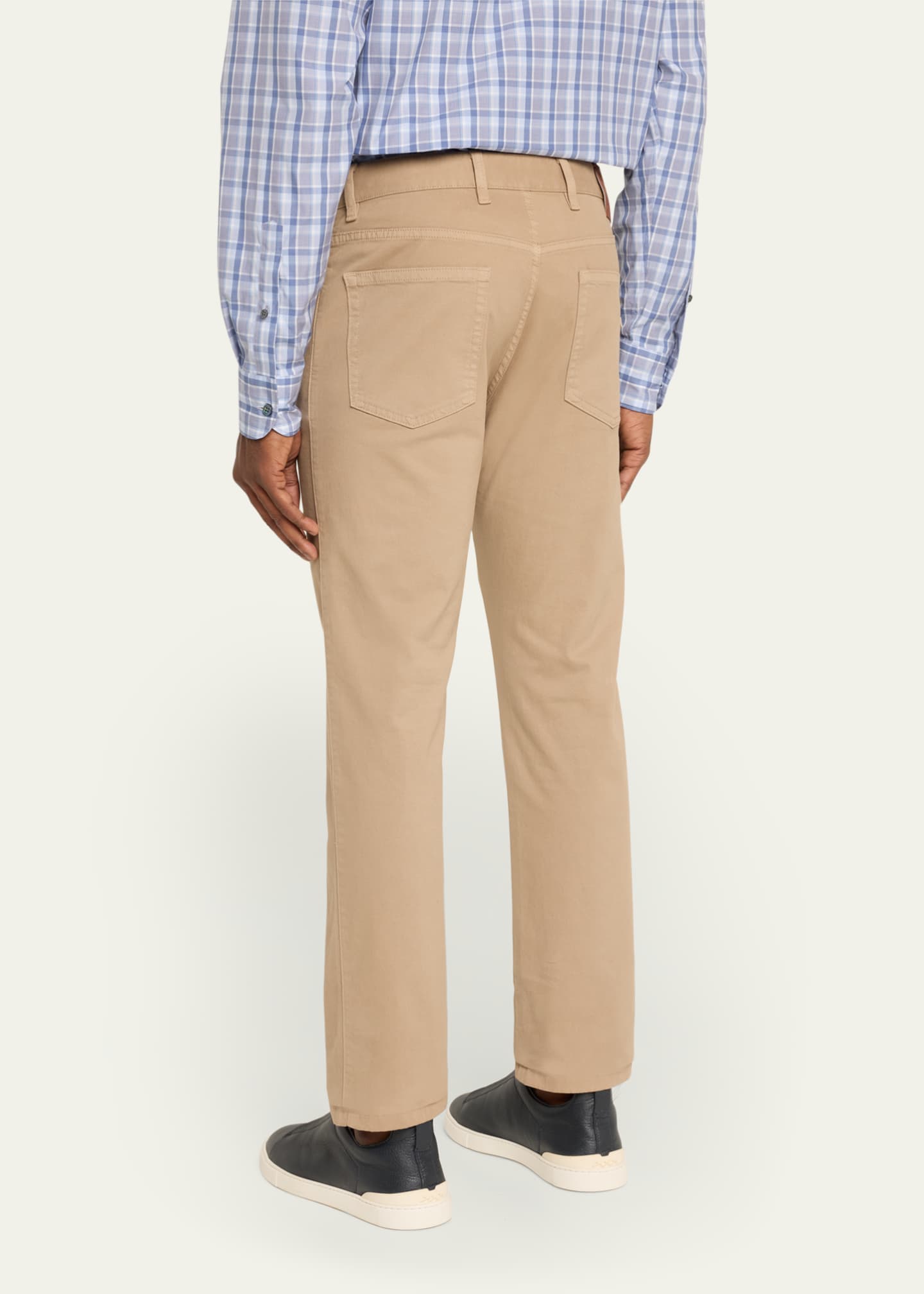 Men's Straight-Leg Cotton Gabardine Jeans - Thumbnail 3