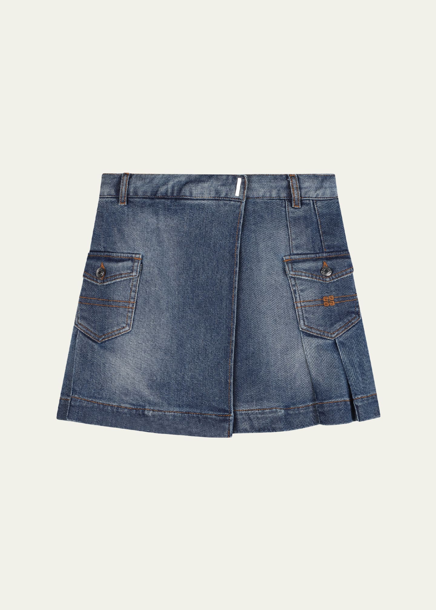 Givenchy Girl s Pleated Denim Skirt Size 8 14 Bergdorf Goodman