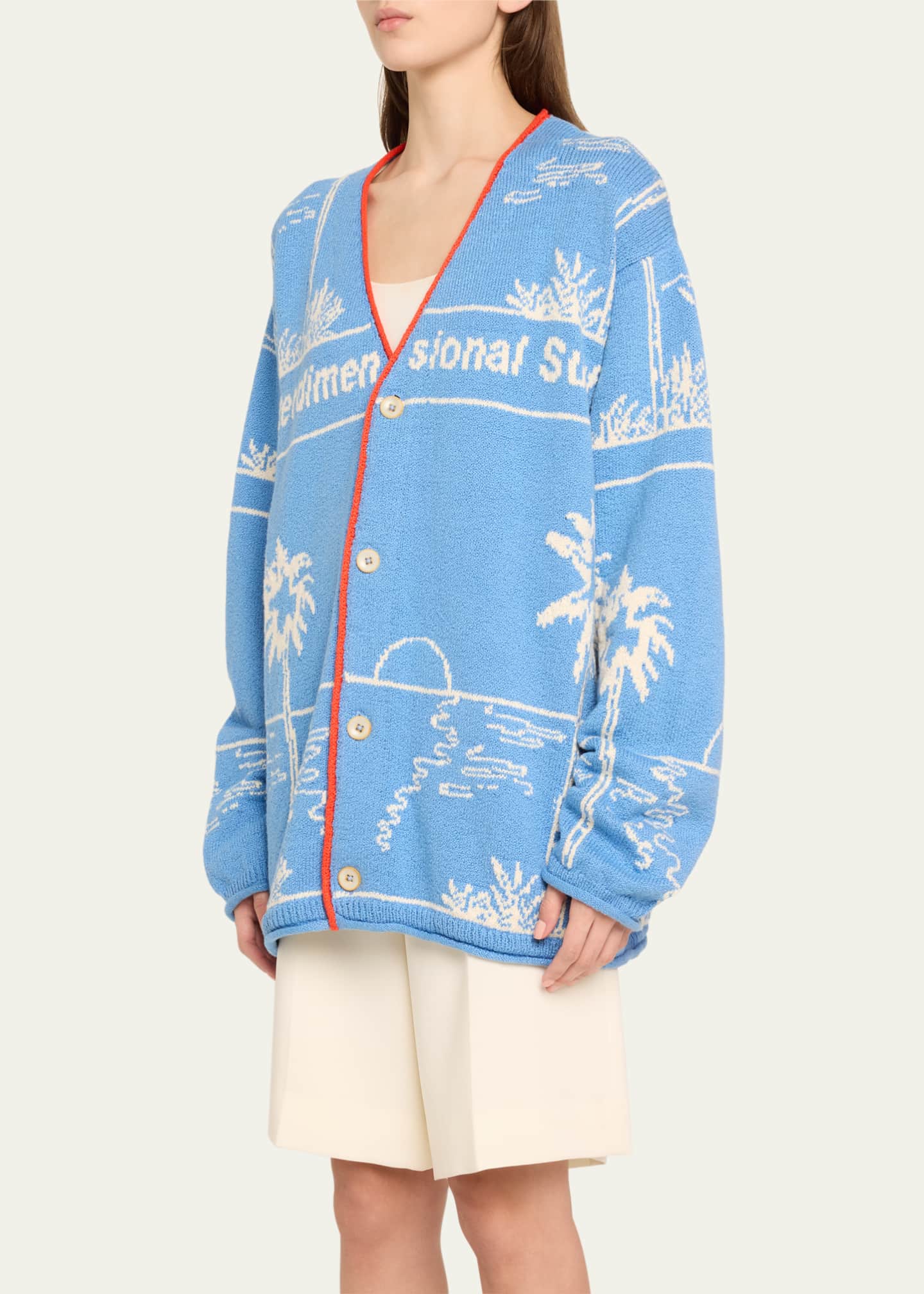 Hector Reversed Jersey Intarsia Cardigan Men