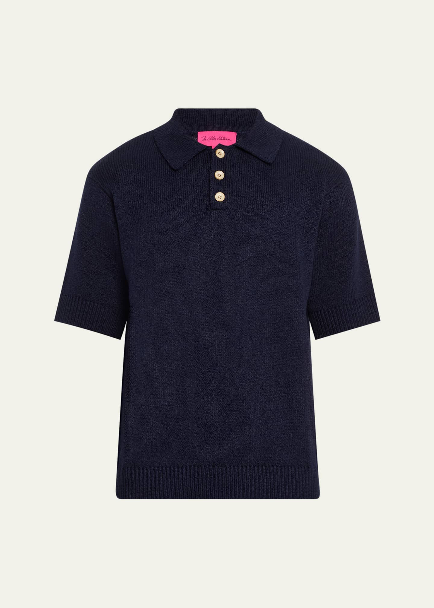 The Elder Statesman Men's Solid Knit Polo Shirt Image 1 of 5