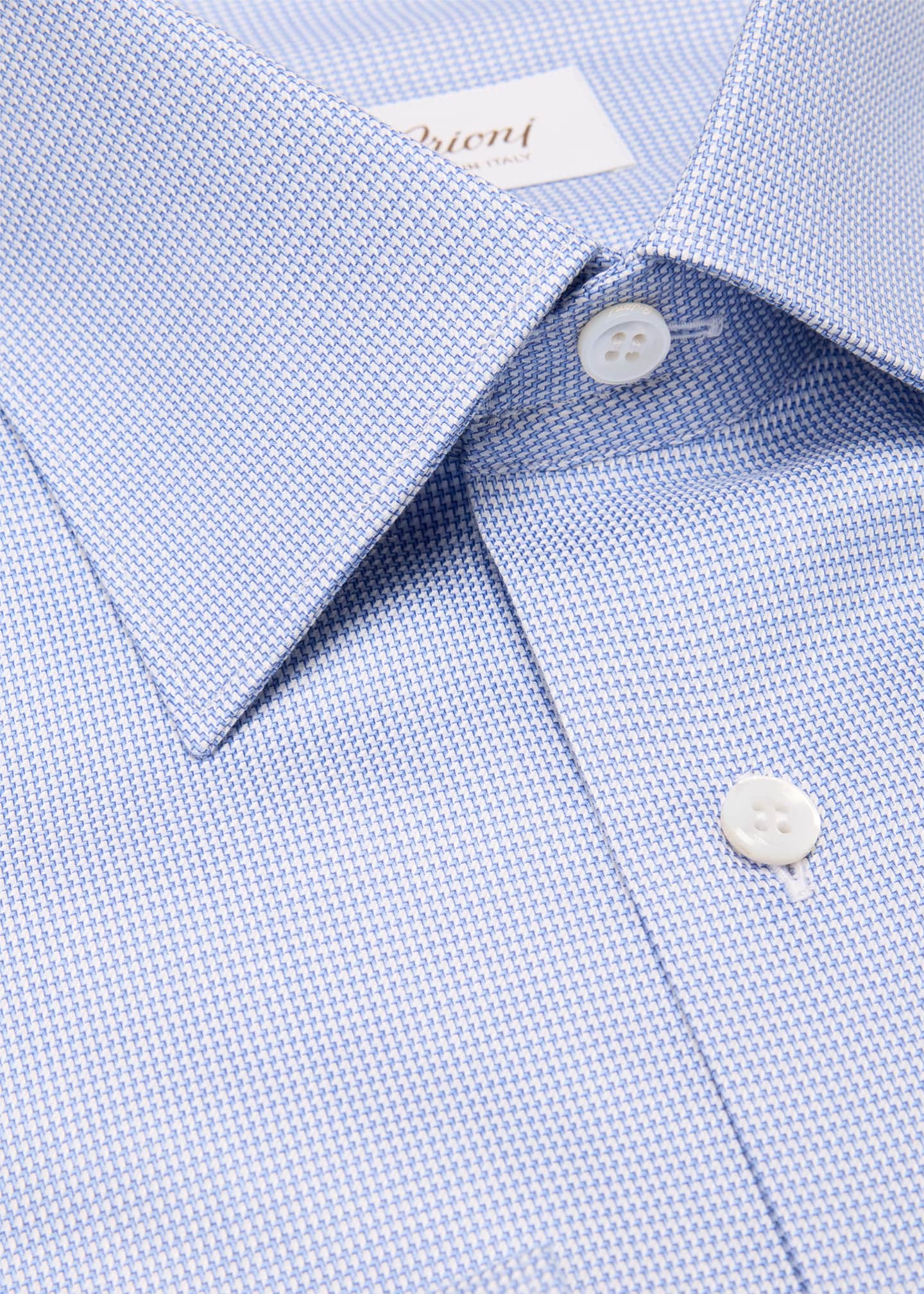 Brioni Men's Cotton Micro-Houndstooth Dress Shirt Image 2 of 2