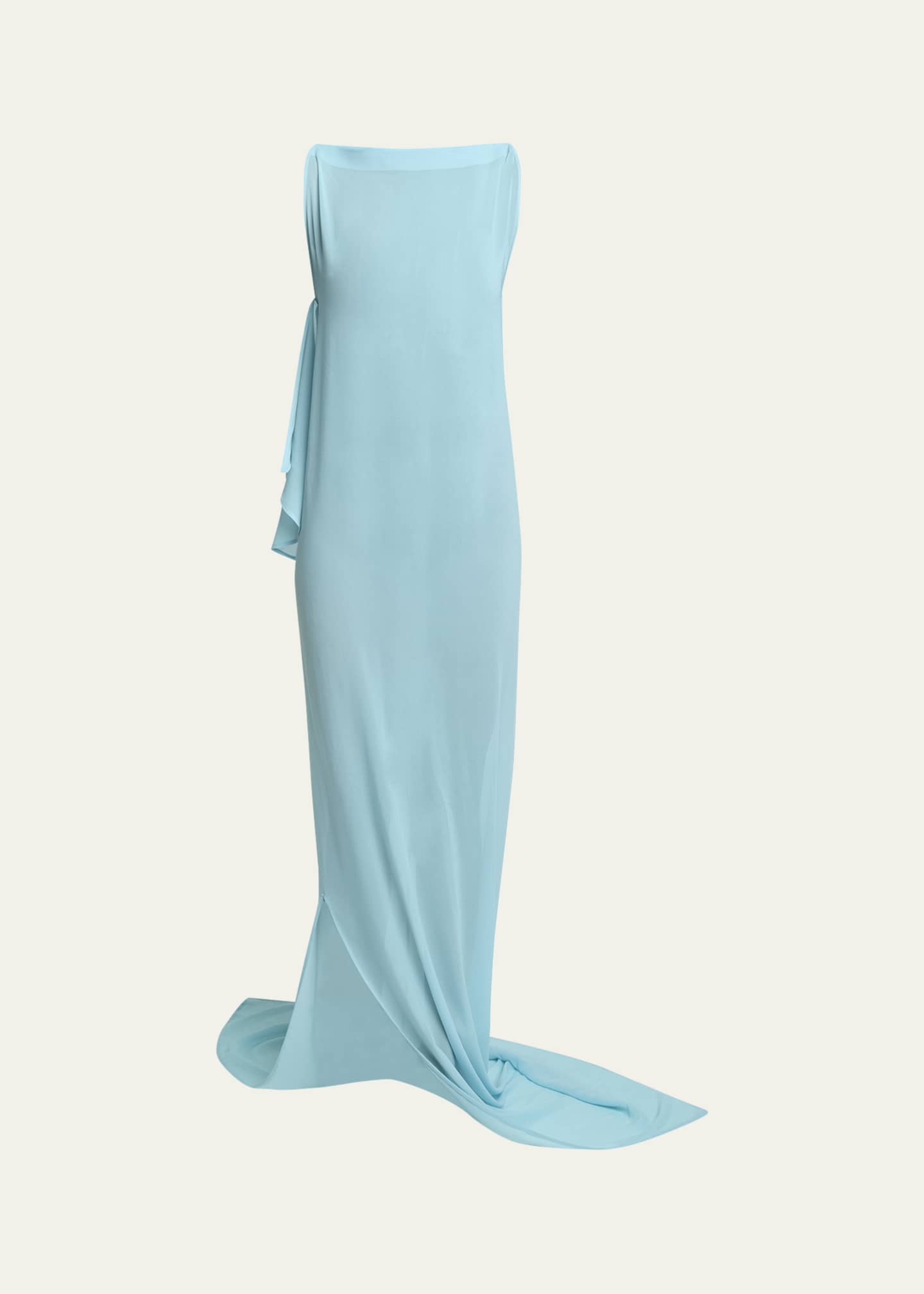 Jacquemus Ameno Long Draped Silk Dress
