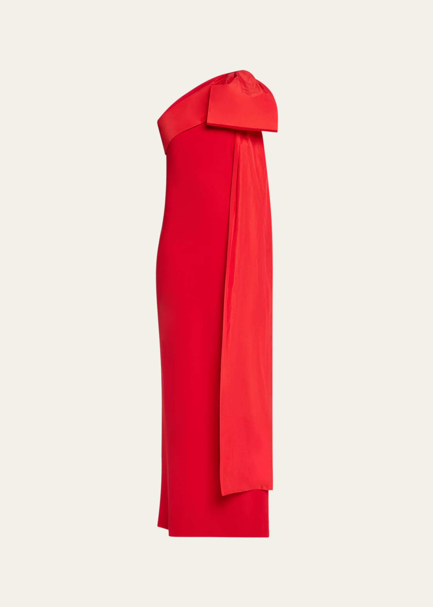 BERNADETTE Long One Shoulder Bow Dress Image 1 of 5