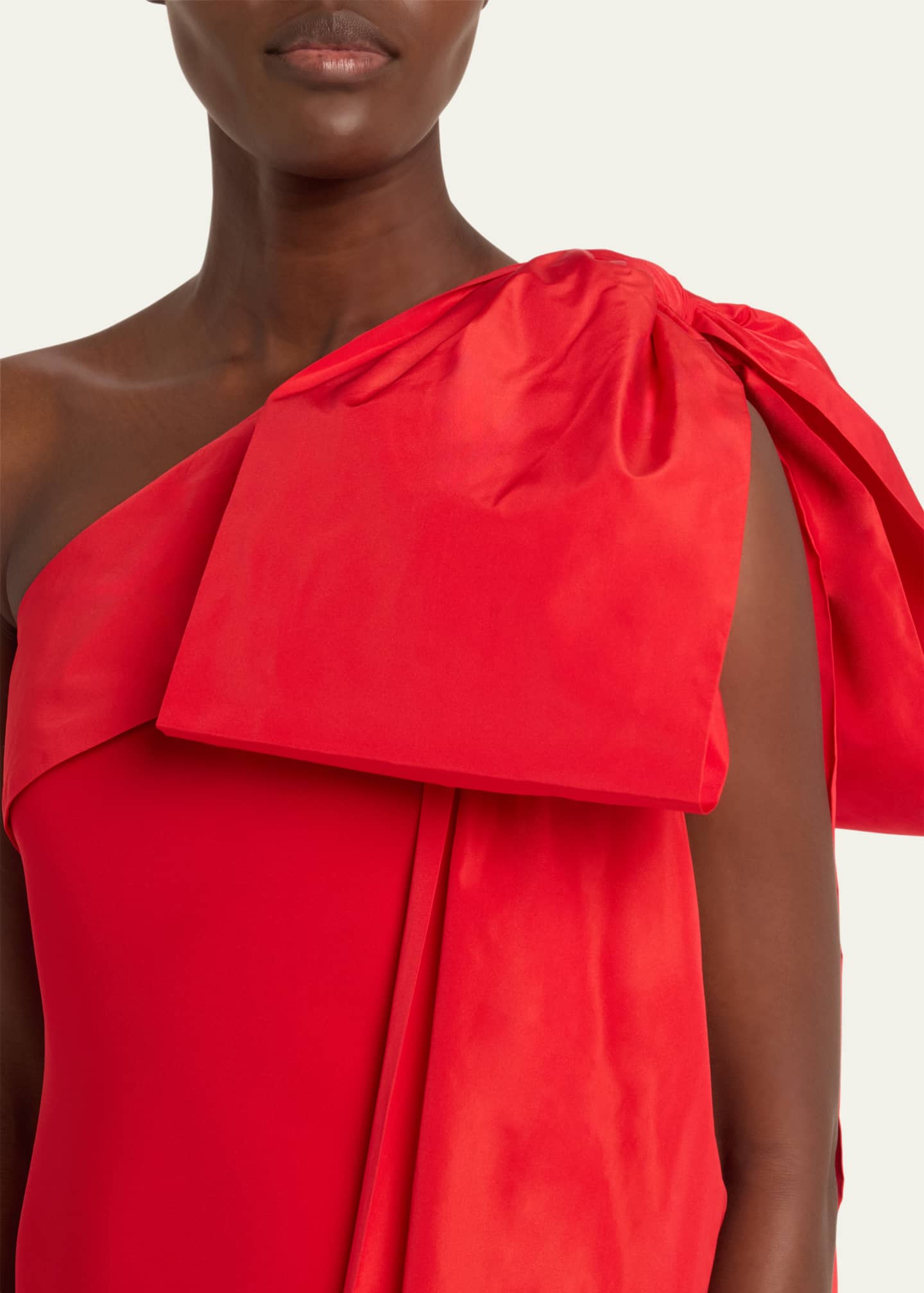 BERNADETTE Long One Shoulder Bow Dress Image 5 of 5