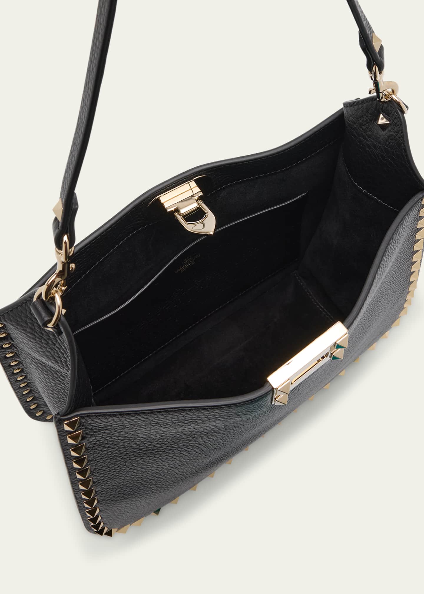 Valentino Garavani Rockstud Small Calfskin Hobo Bag Image 4 of 5