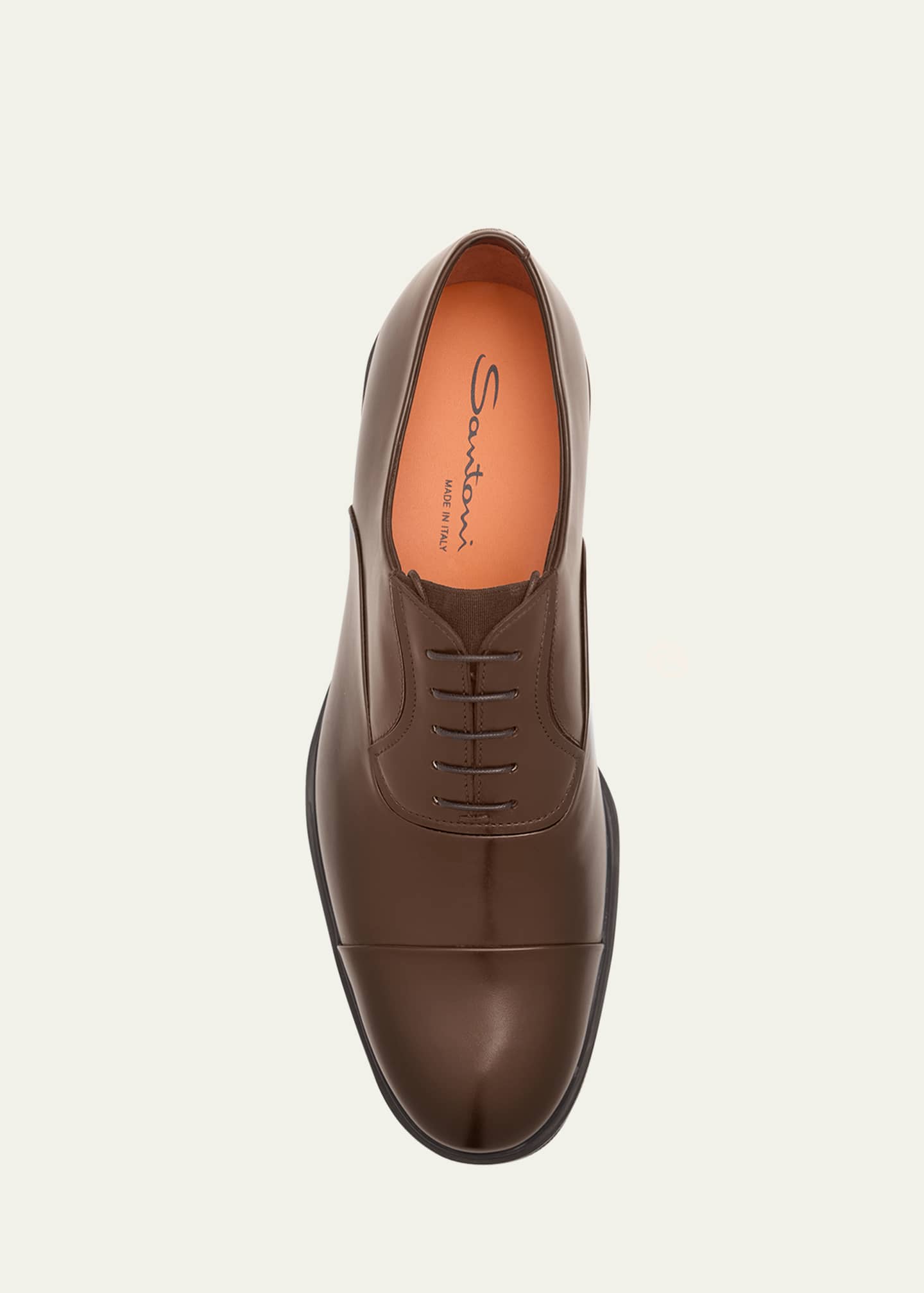 Santoni Men's Easy Leather Cap-Toe Oxfords Image 4 of 4