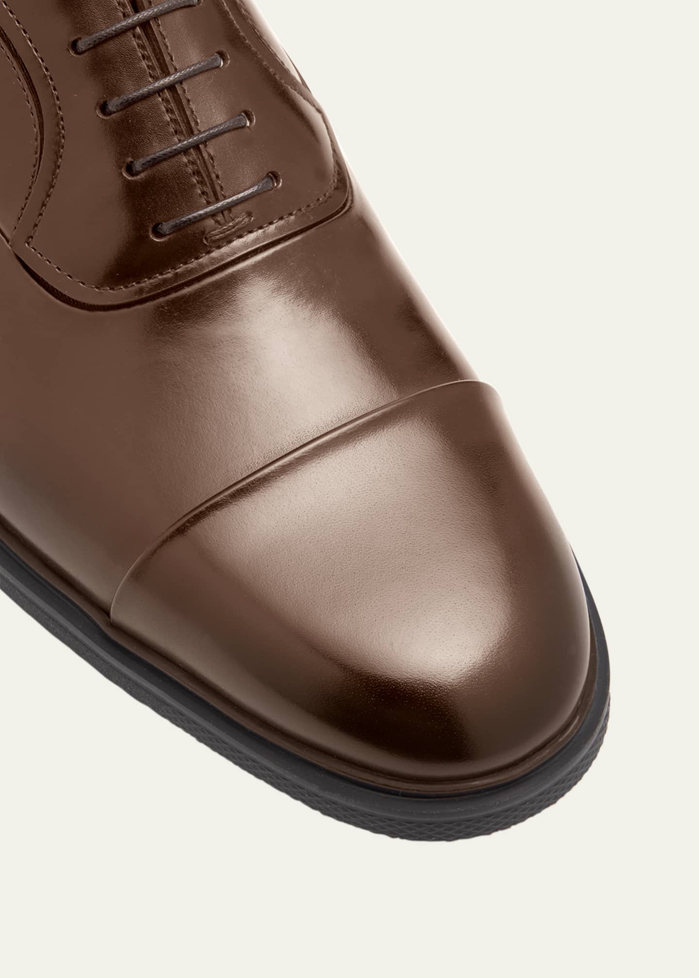 Santoni Men's Easy Leather Cap-Toe Oxfords Image 3 of 4