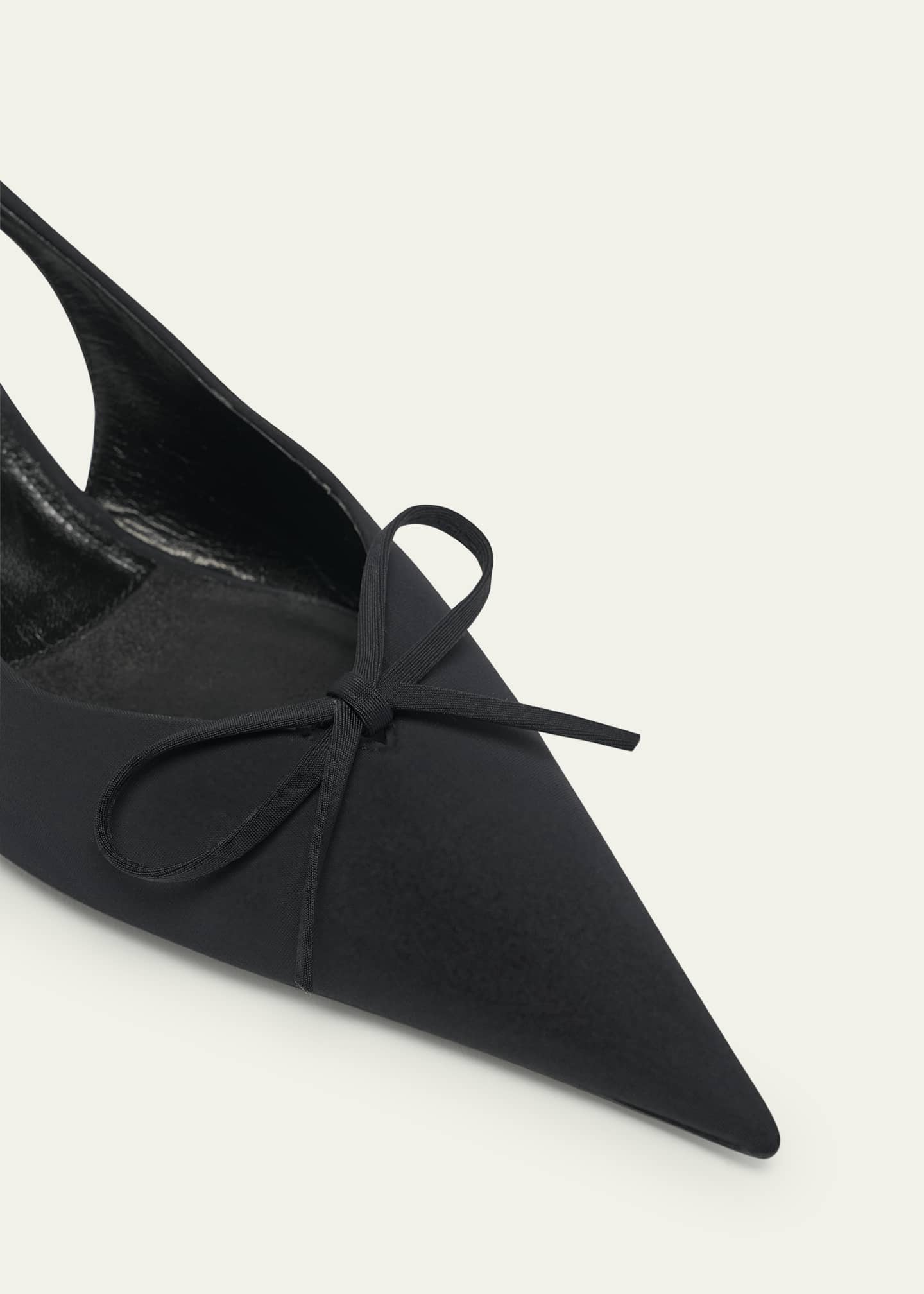 Balenciaga Knife Bow Kitten Heel Slingback Pumps Black