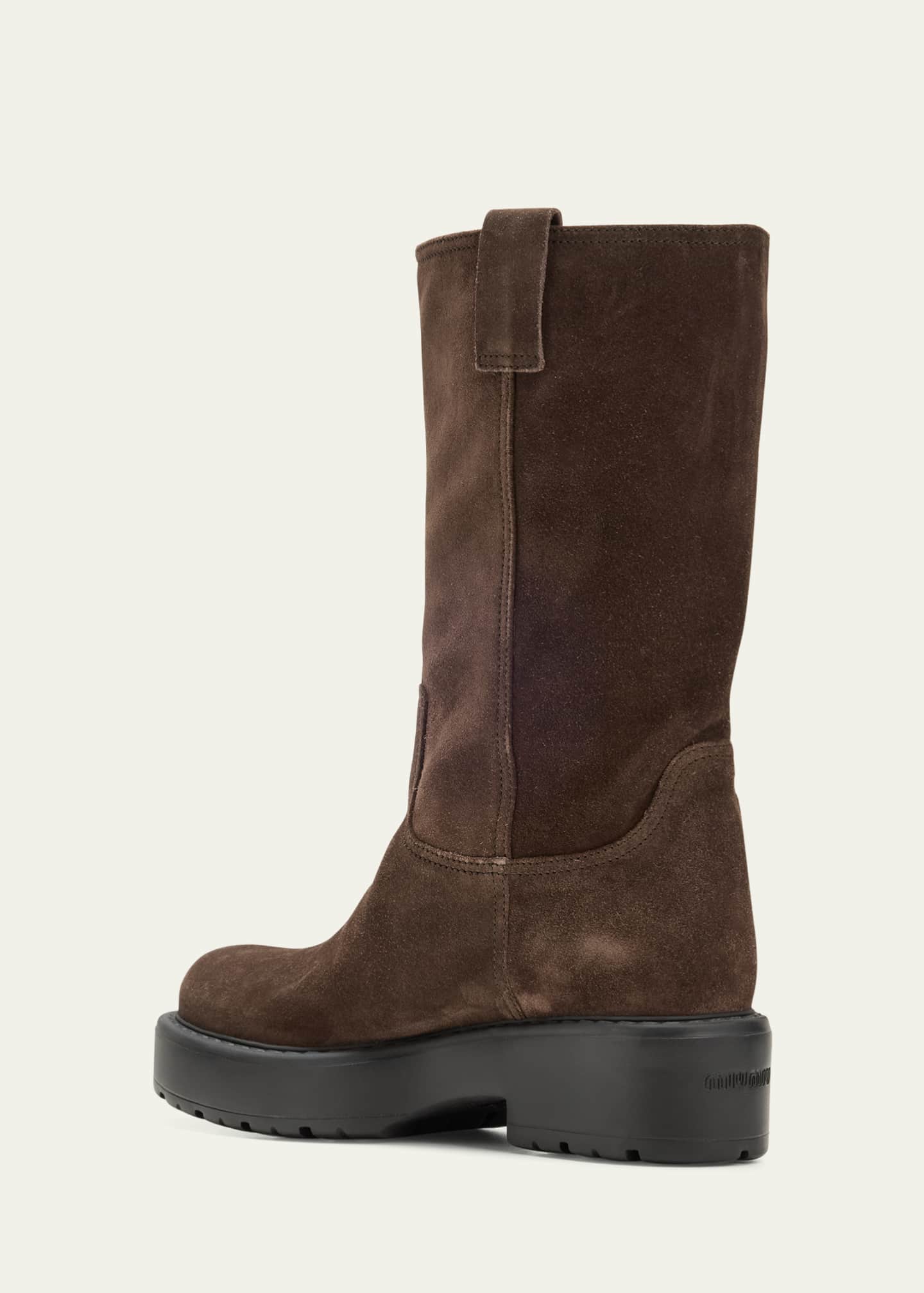 Suede Tall Moto Boots