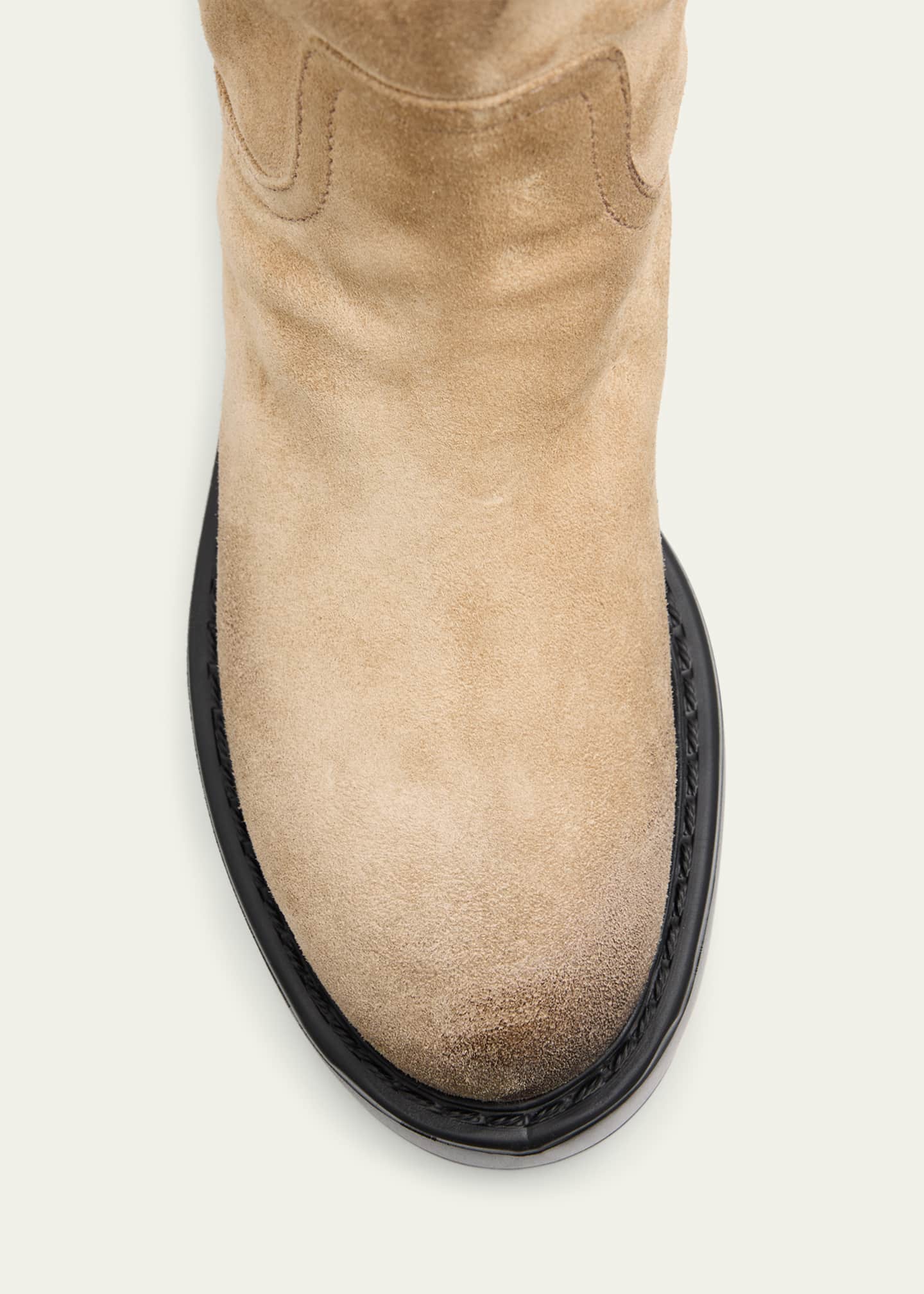 Miu Miu Suede Tall Moto Boots - Bergdorf Goodman