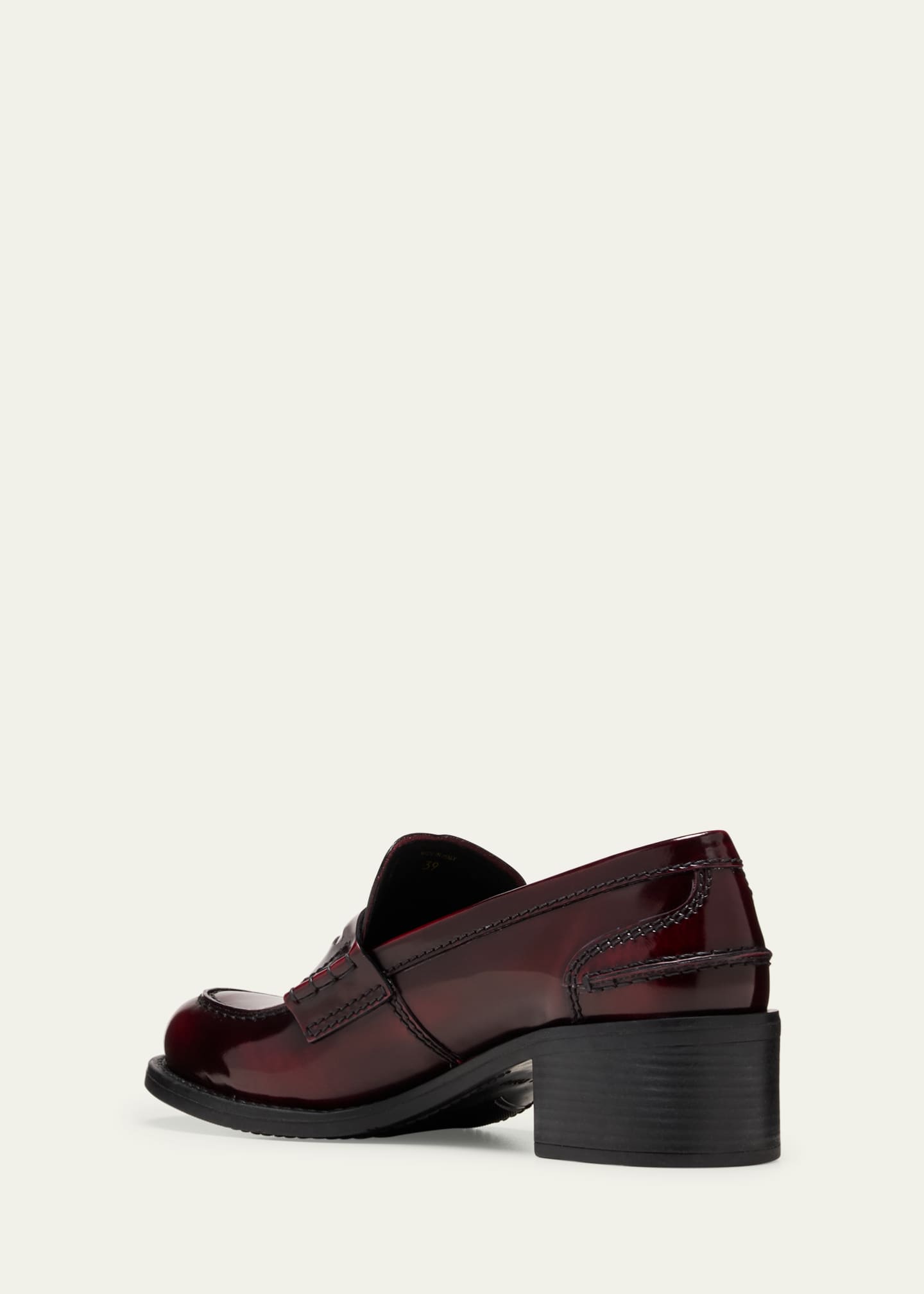 Miu Miu Leather Heeled Penny Loafers Image 4 of 5