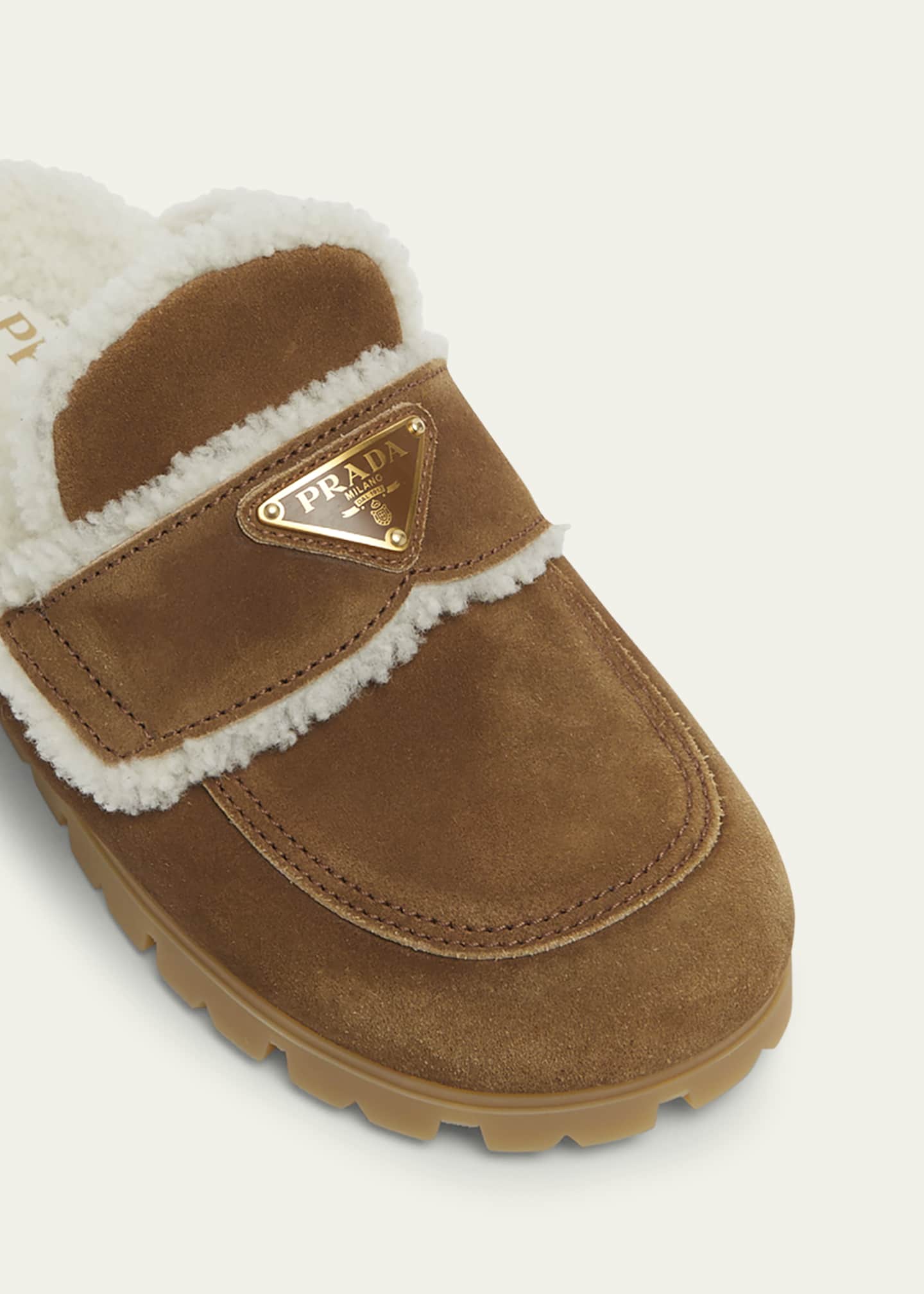 PRA SOFT PADDED NAPPA SHEARLING MULES LIME LAMBSKIN
