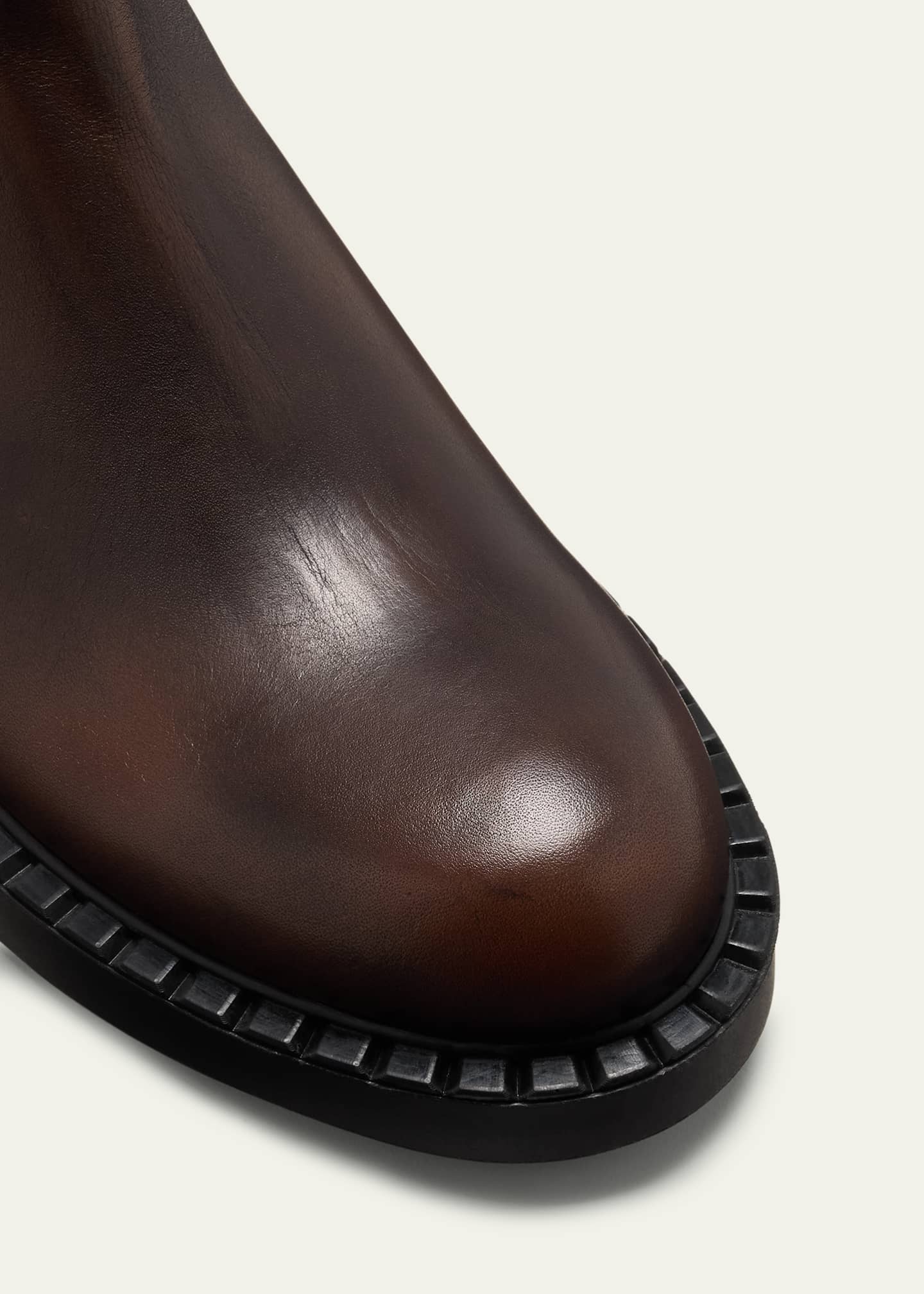 Prada Chocolate Calfskin Chelsea Ankle Boots Image 5 of 5