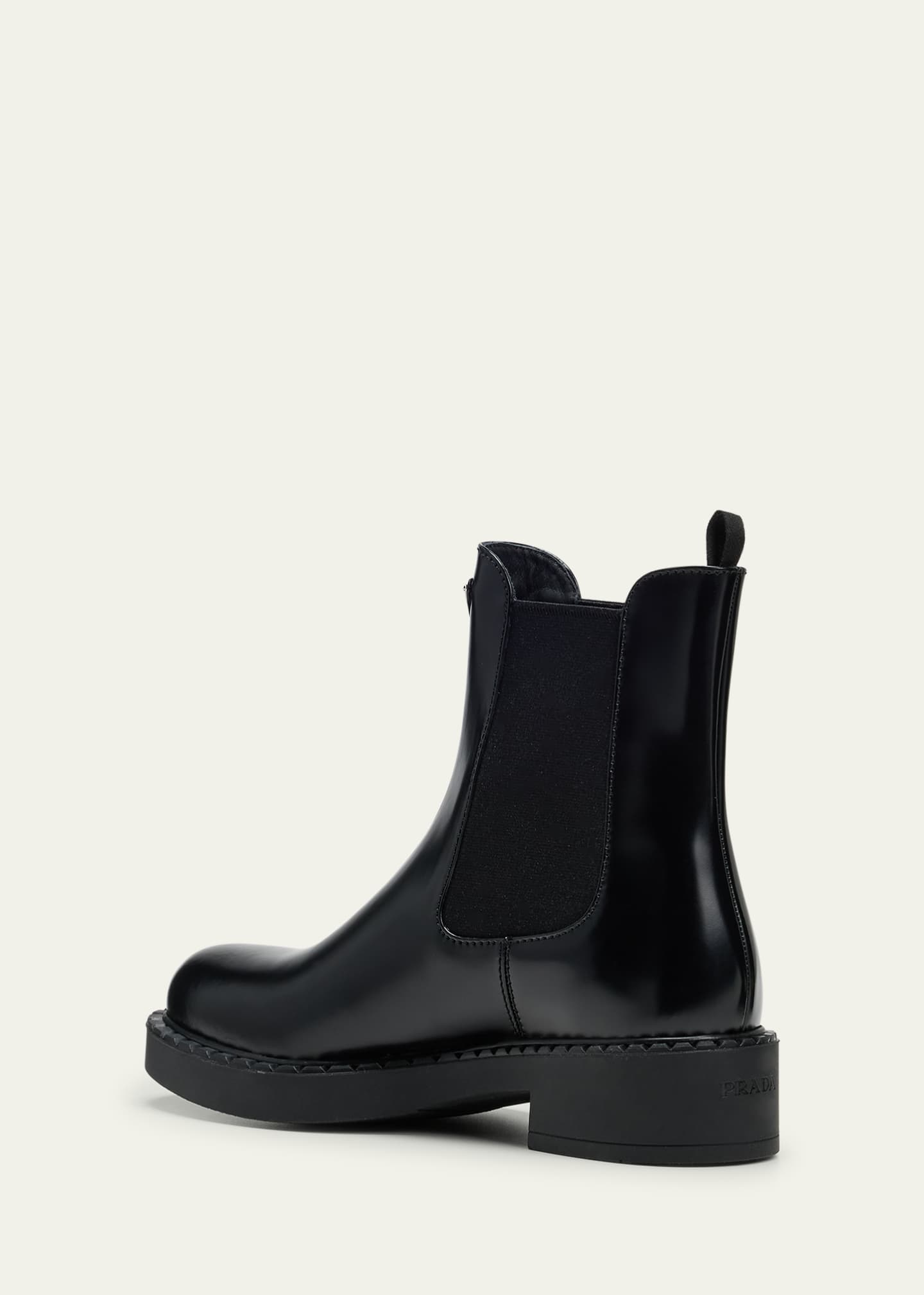 Prada Chocolate Calfskin Chelsea Ankle Boots Image 4 of 5
