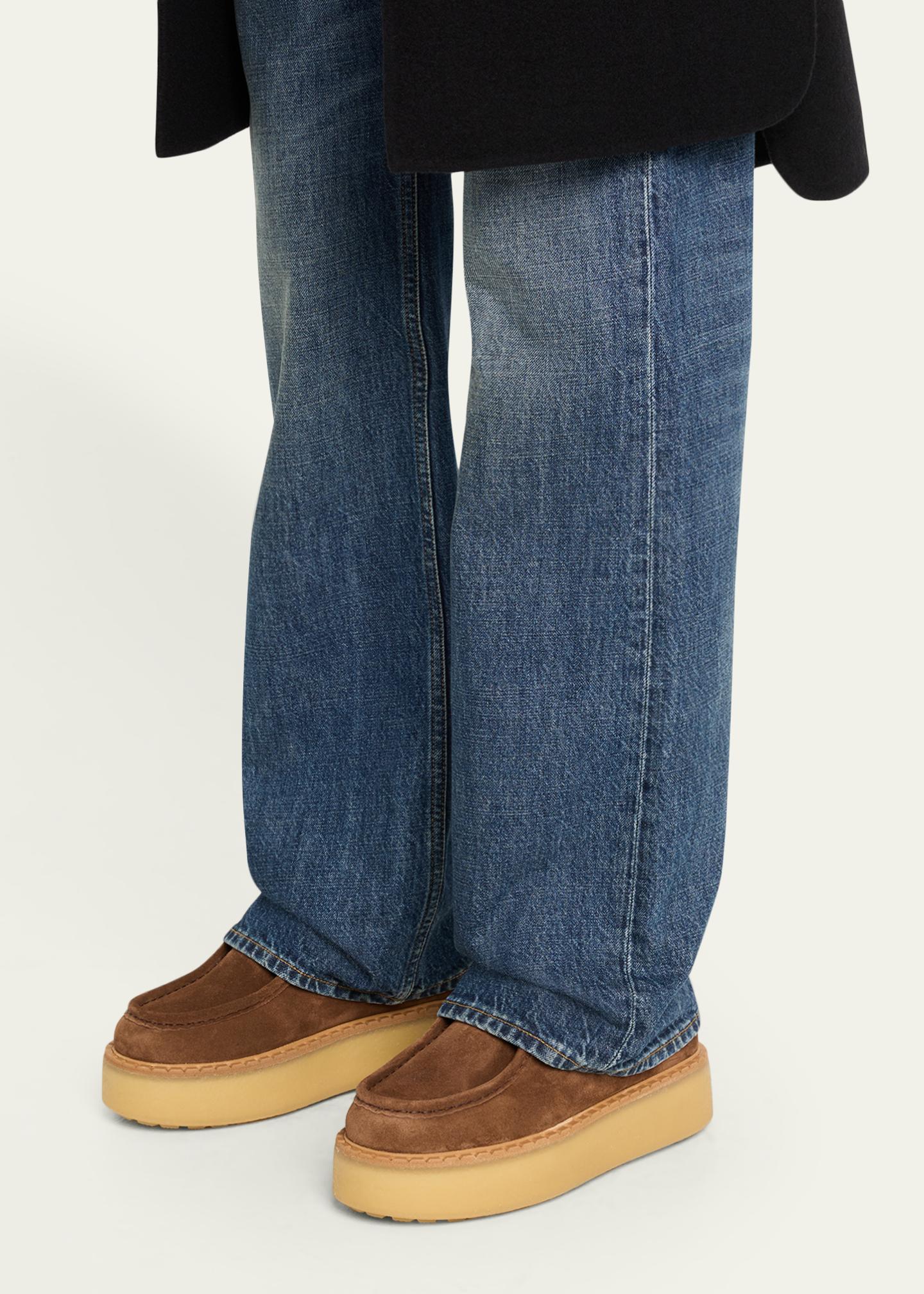 Prada Suede Shearling Lace-Up Booties - Bergdorf Goodman