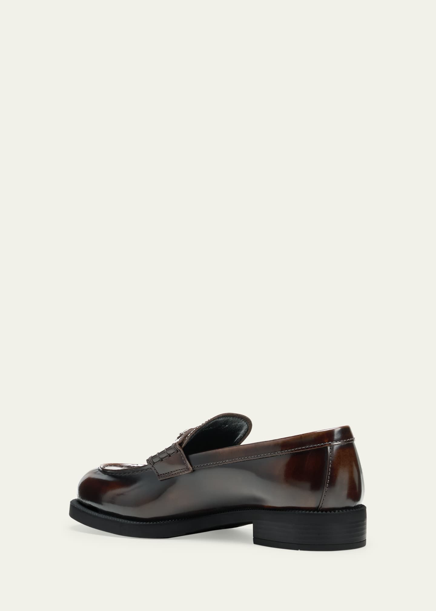 Prada Calfskin Logo Slip-On Loafers Image 4 of 5