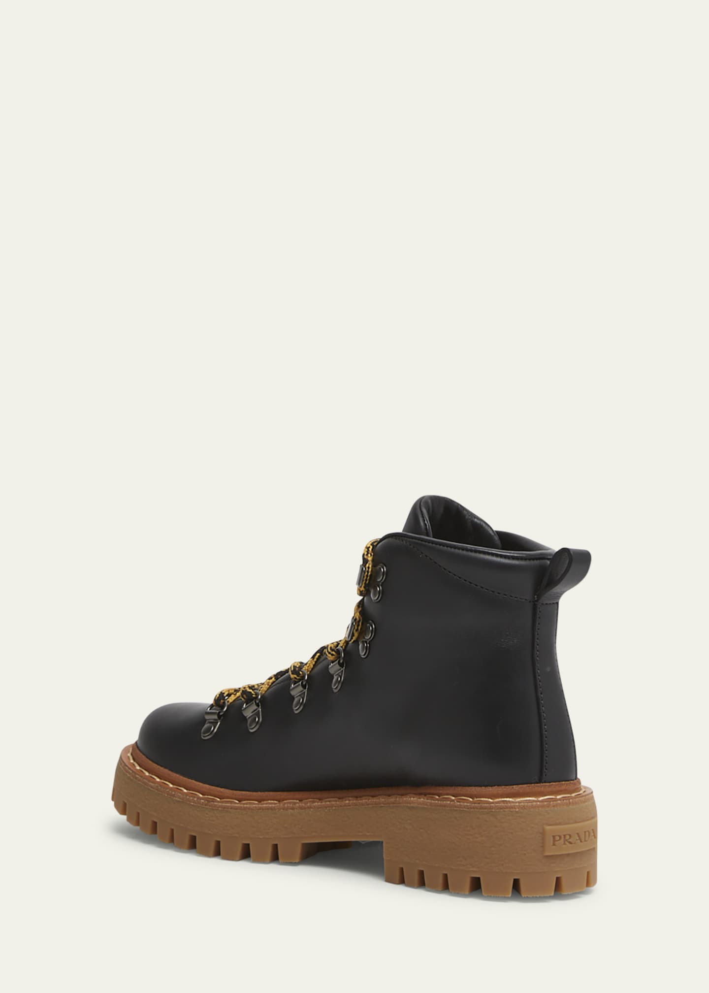 Prada St. Moritz Calfskin Hiker Boots Image 2 of 3