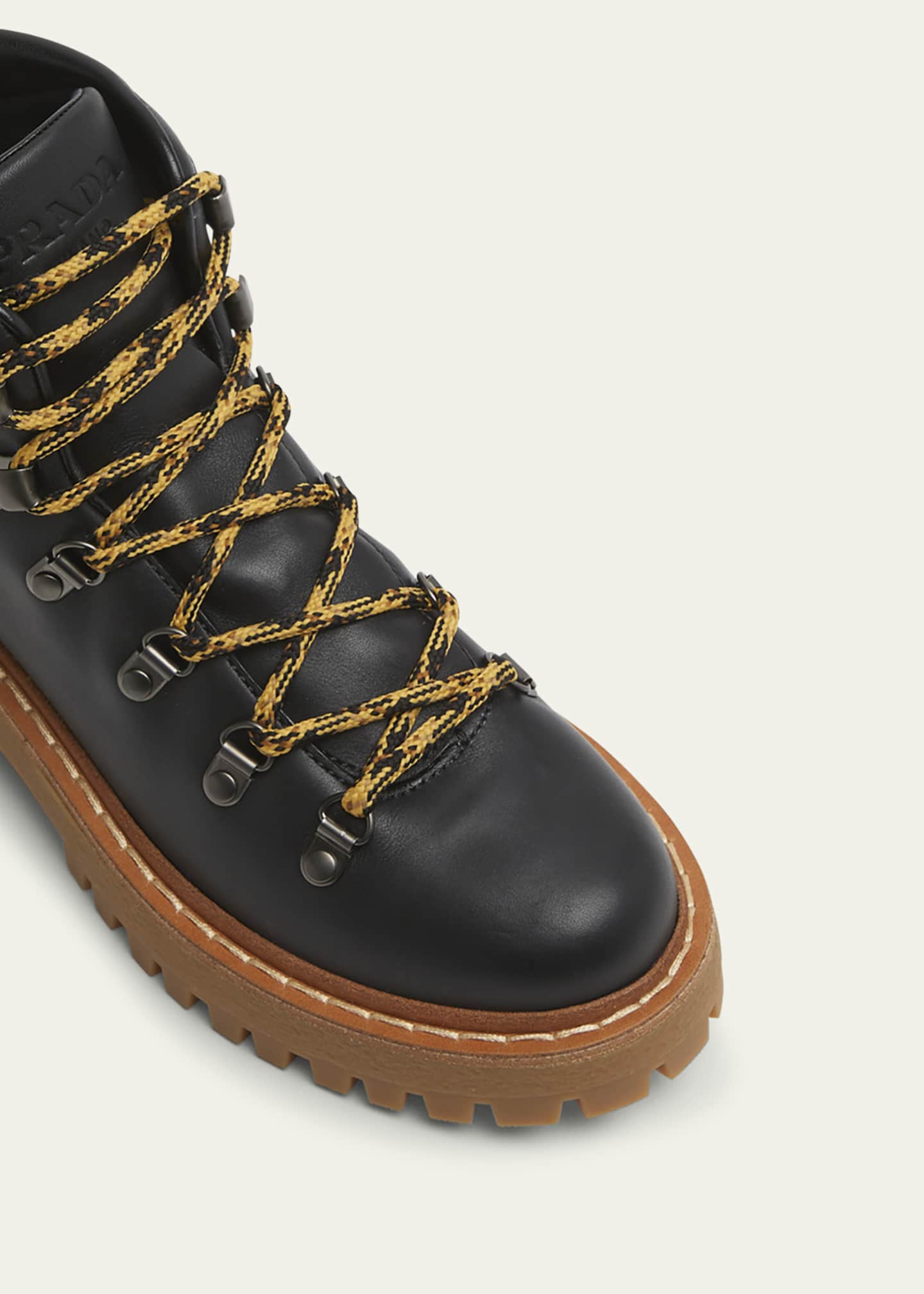Prada St. Moritz Calfskin Hiker Boots