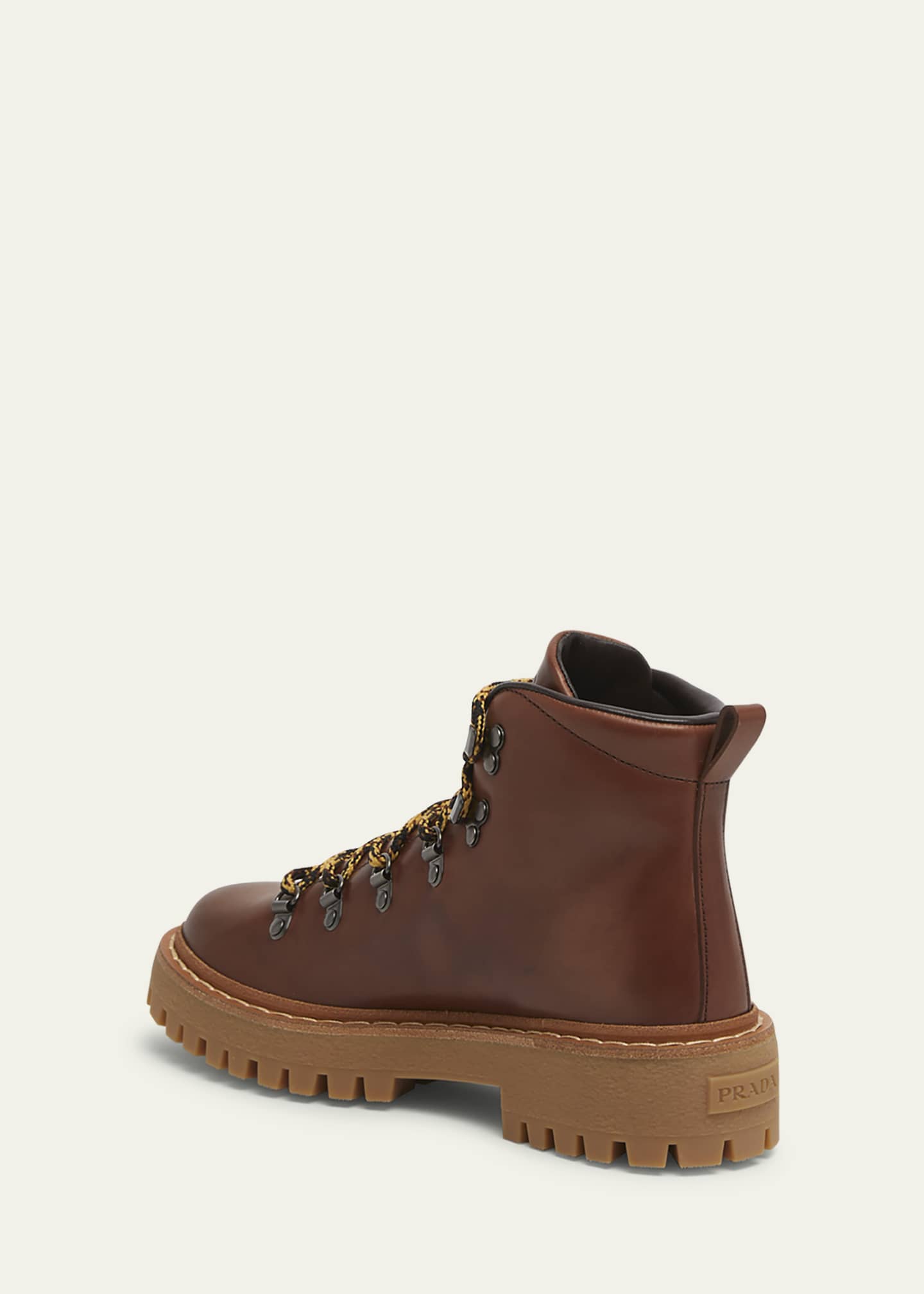 Prada St. Moritz Calfskin Hiker Boots Image 2 of 3