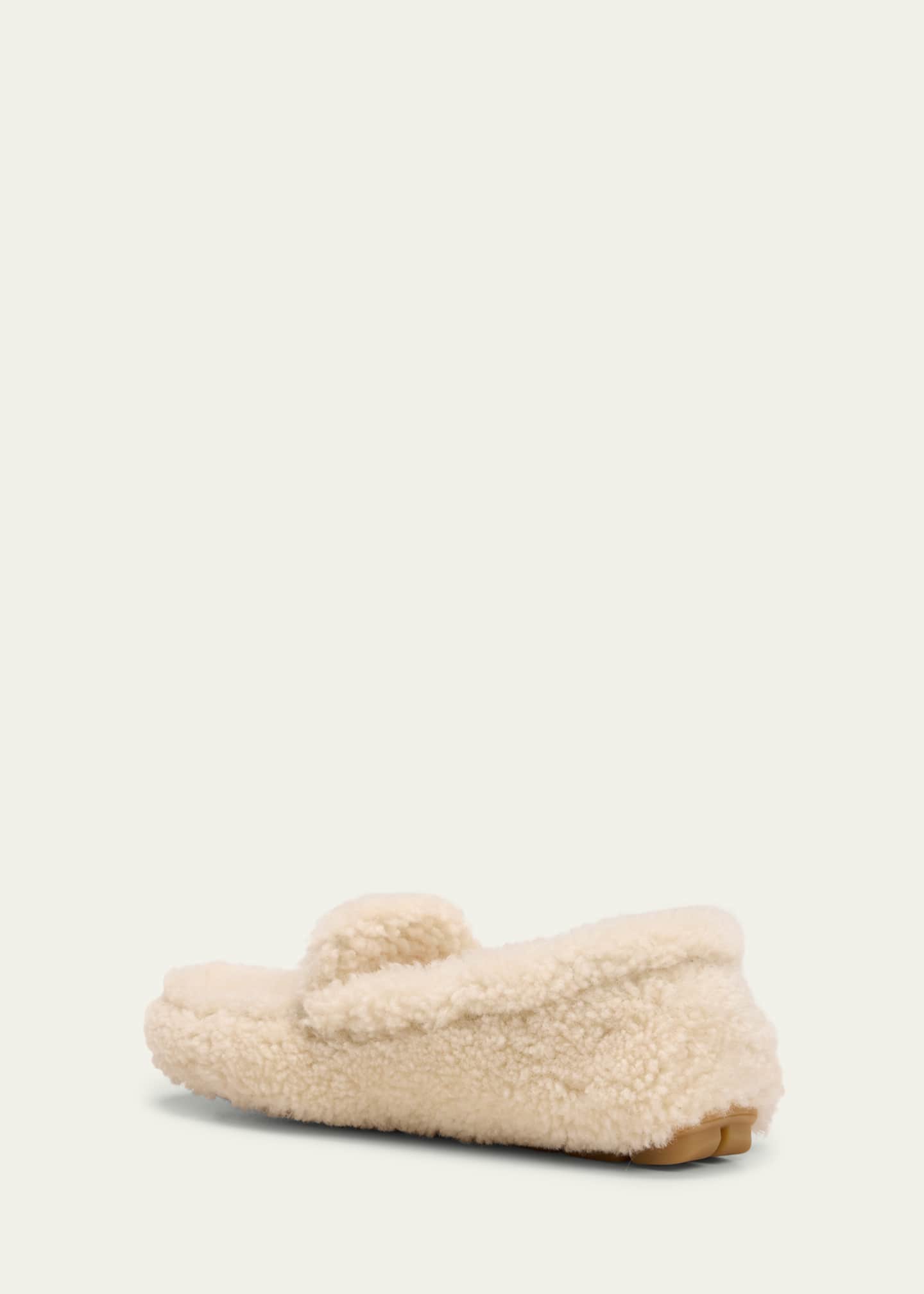 Prada Shearling Cozy Driver Loafers Image 2 of 3