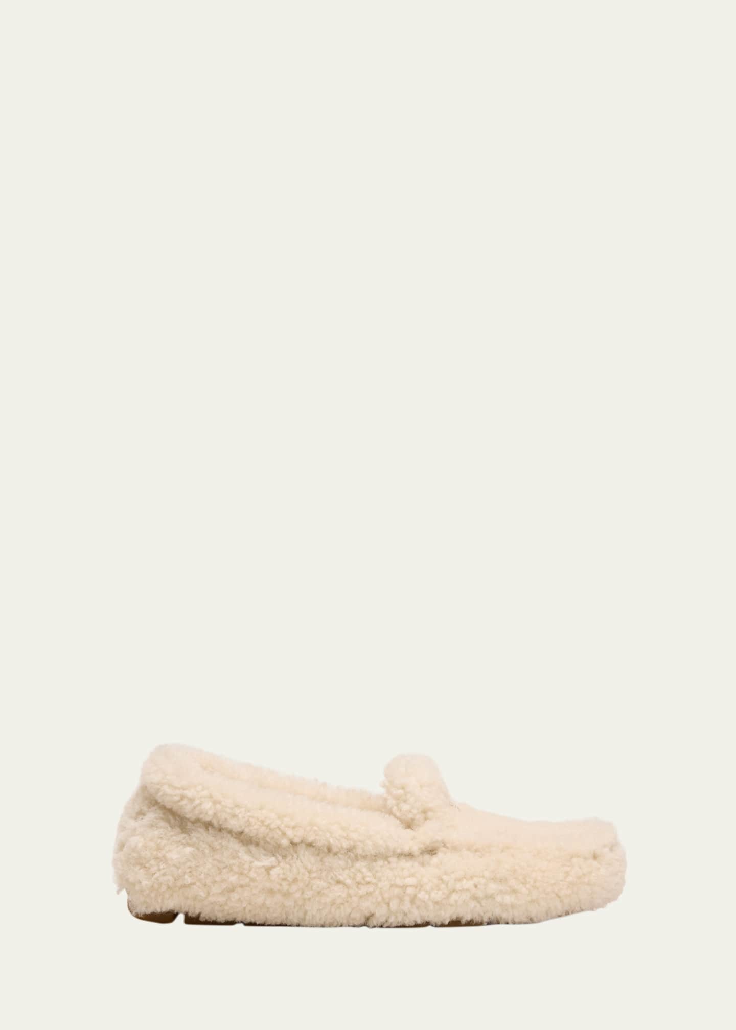 Prada Shearling Cozy Driver Loafers Image 1 of 3