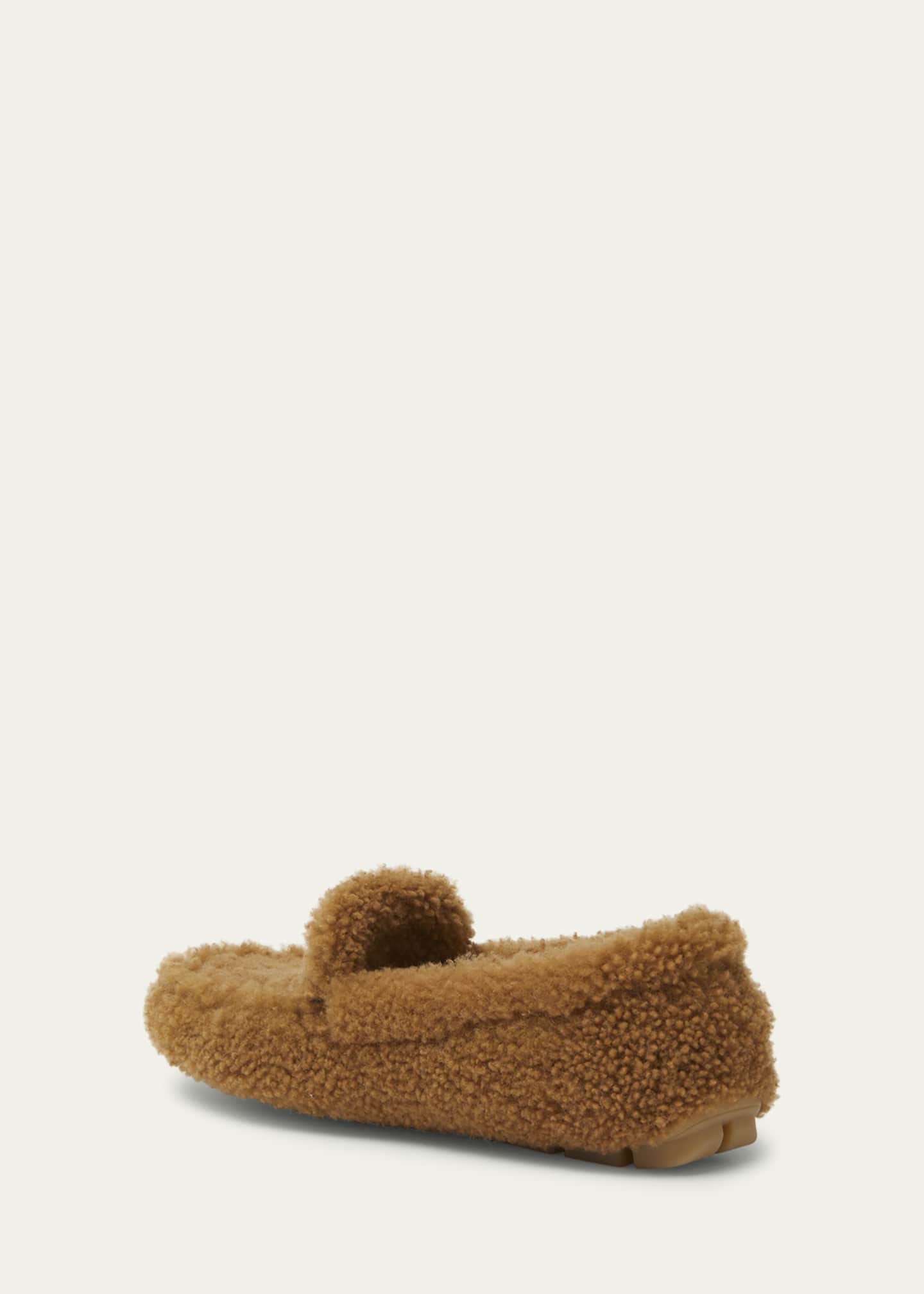 Prada Shearling Cozy Driver Loafers Image 2 of 3