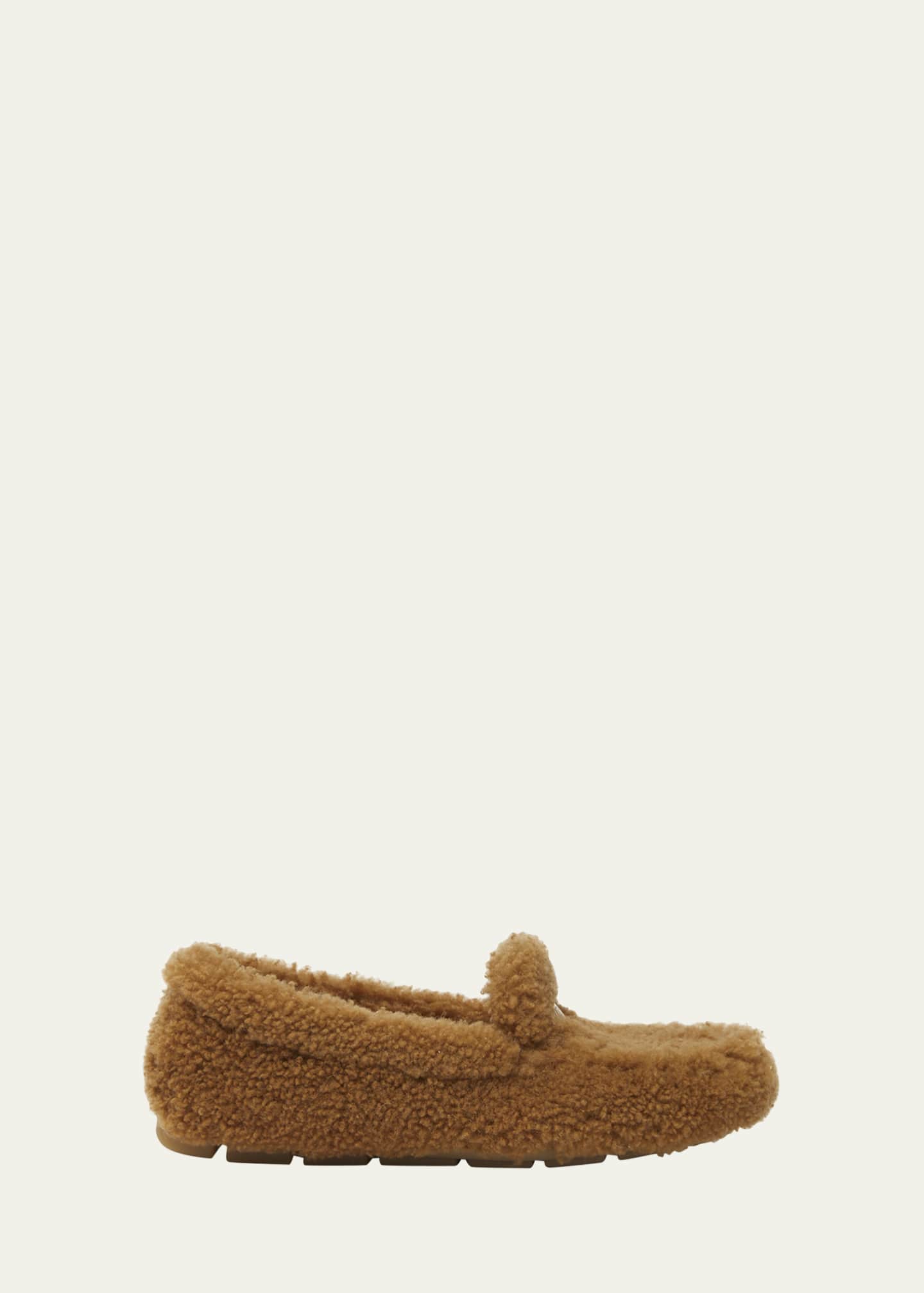 Prada Shearling Cozy Driver Loafers Image 1 of 3