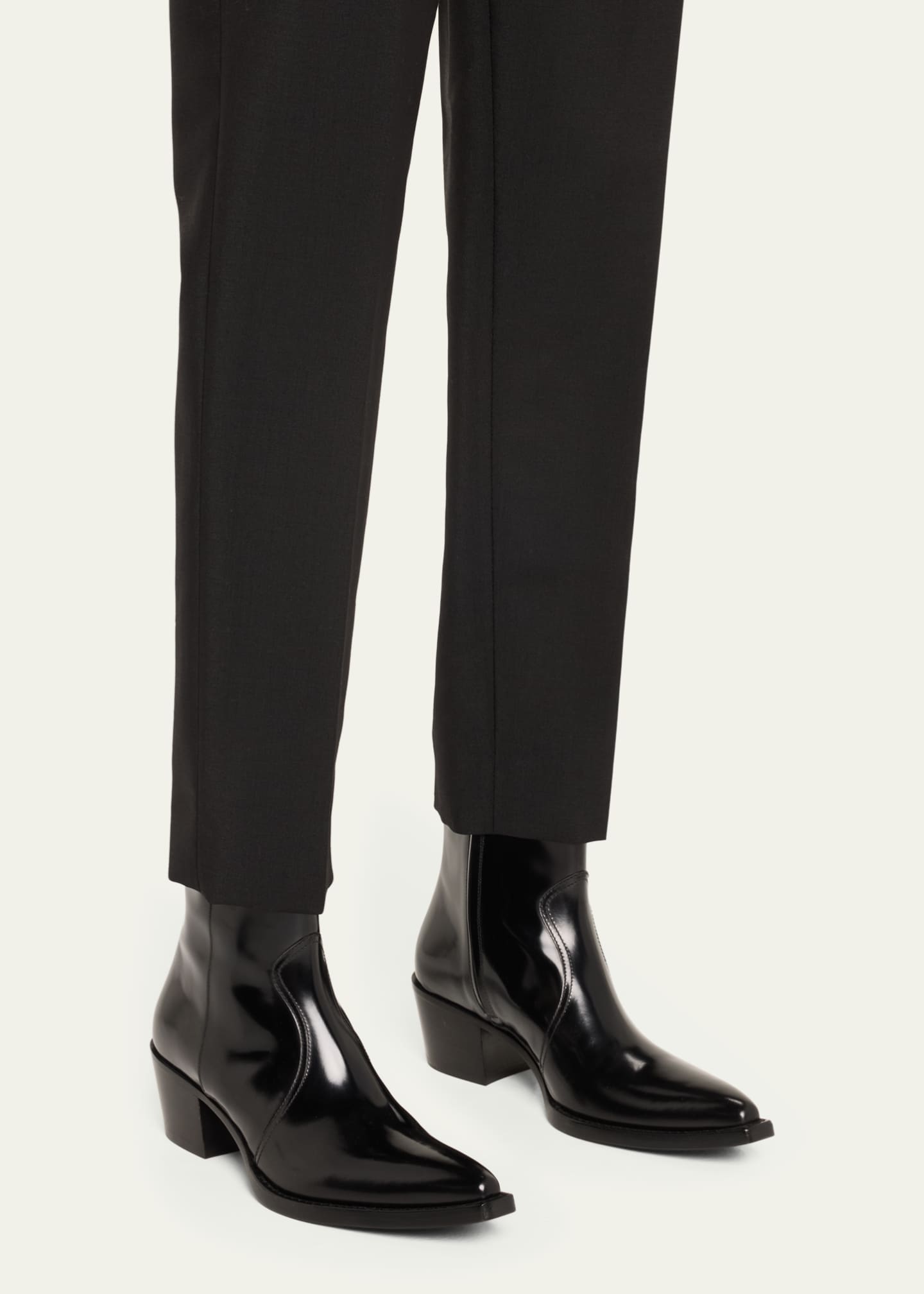 Prada Leather Zip Ankle Boots Image 2 of 6