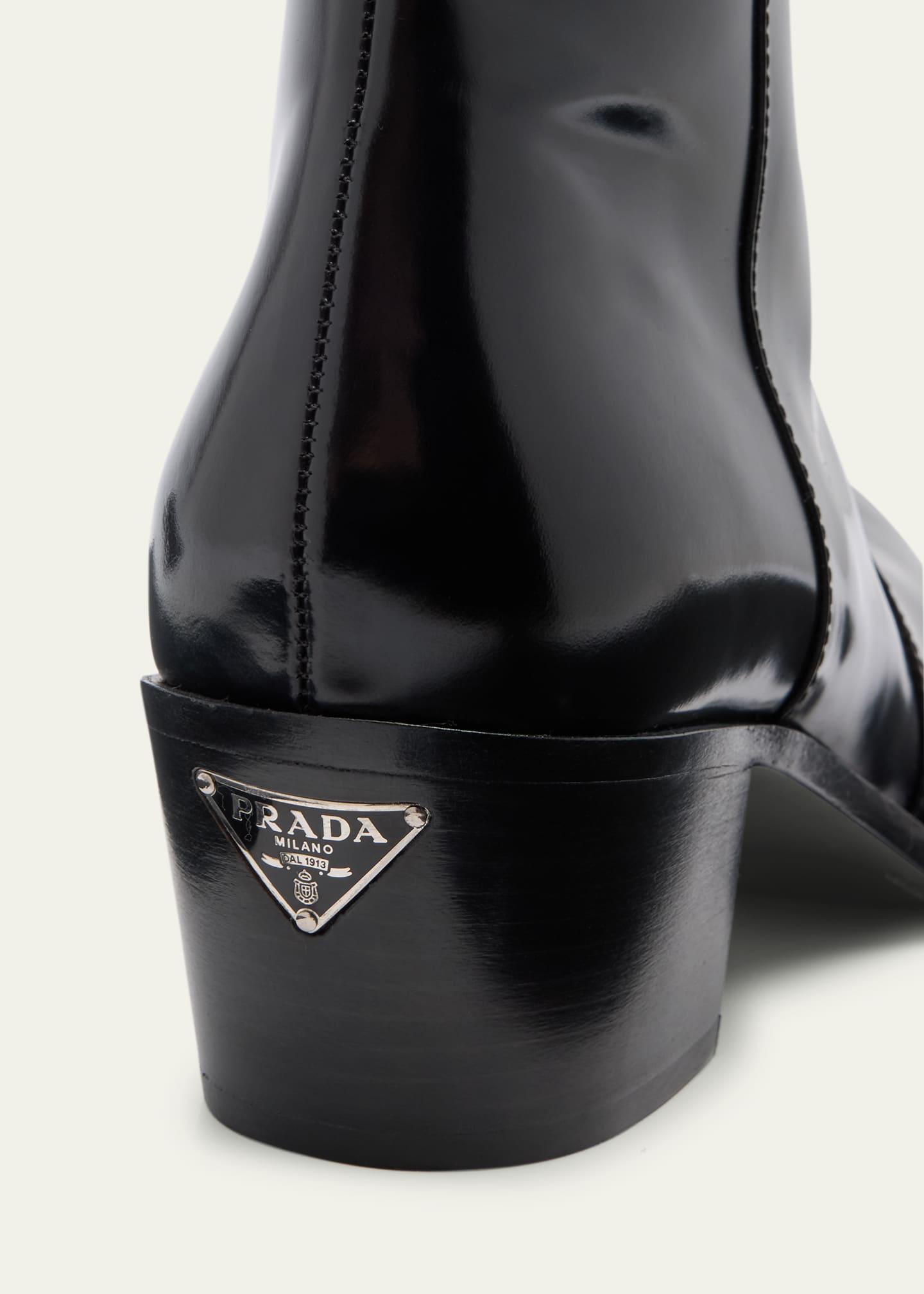 Prada Leather Zip Ankle Boots Image 6 of 6