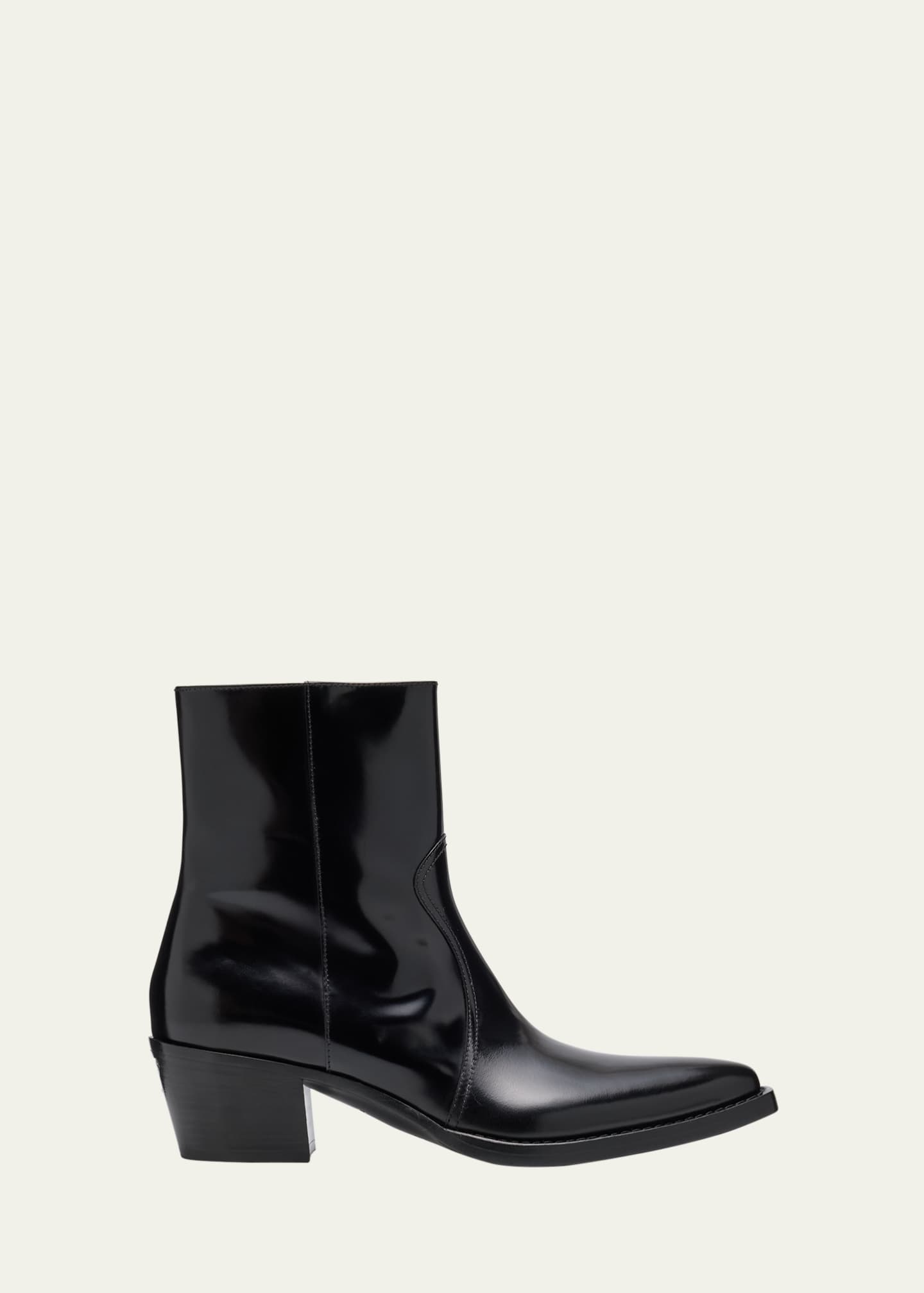 Prada Leather Zip Ankle Boots Image 1 of 6