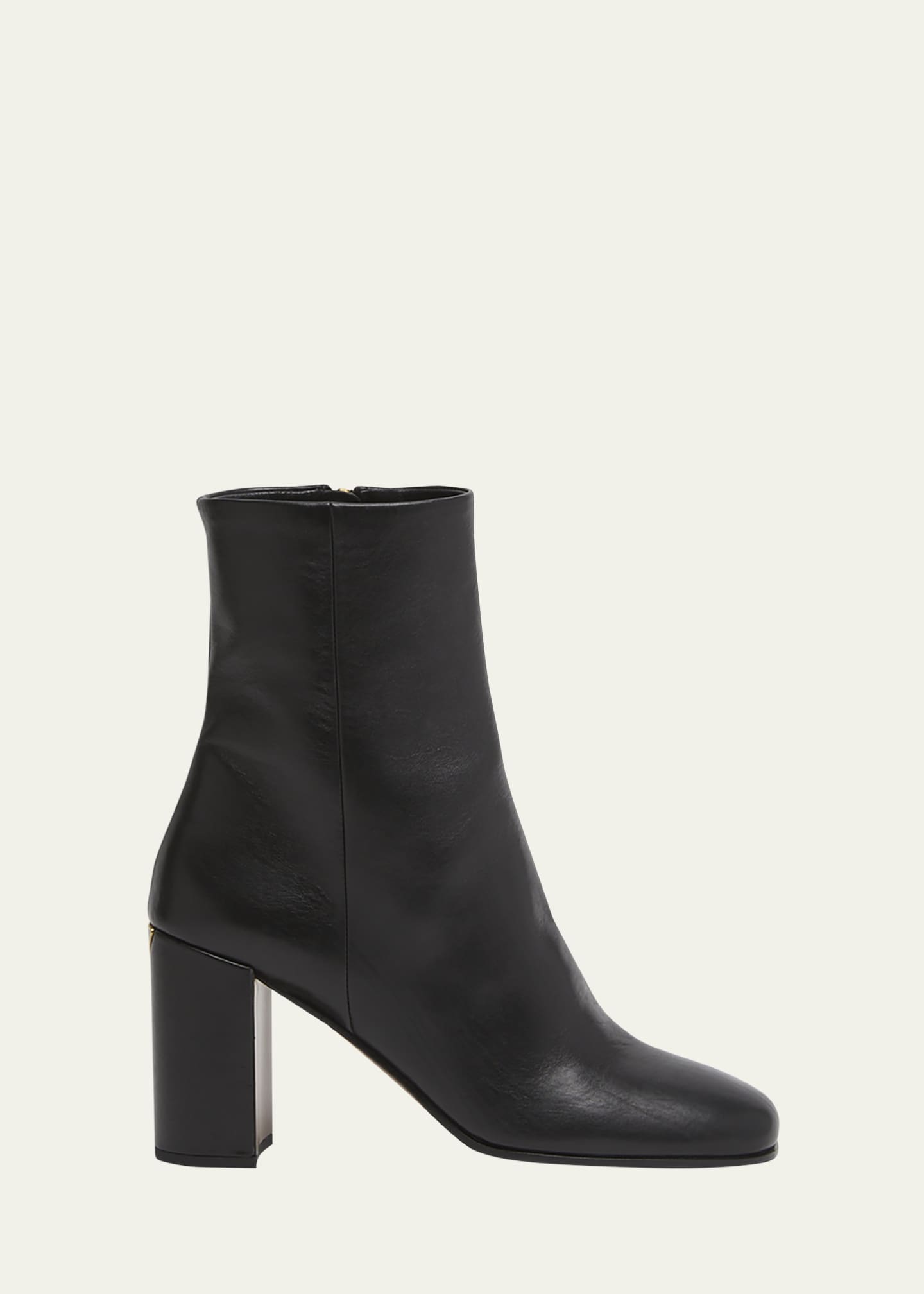 Prada Leather Block Heel Ankle Boots