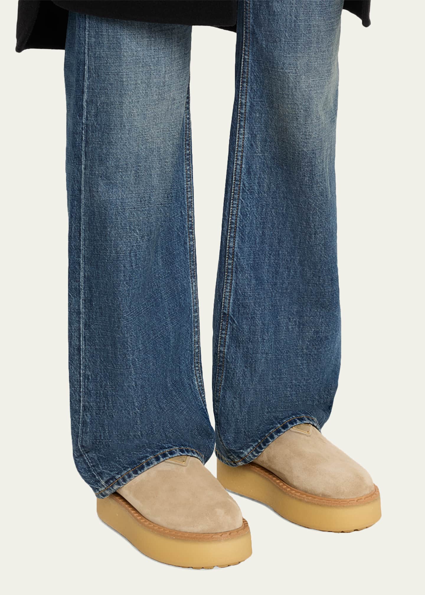 Prada Suede Shearling Cozy Platform Mules - Bergdorf Goodman