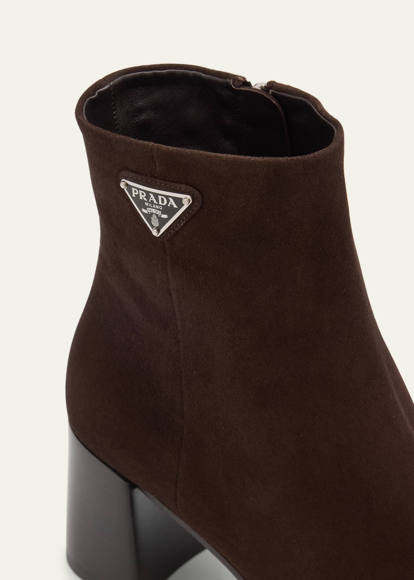Prada Suede Zip Ankle Booties Image 5 of 6