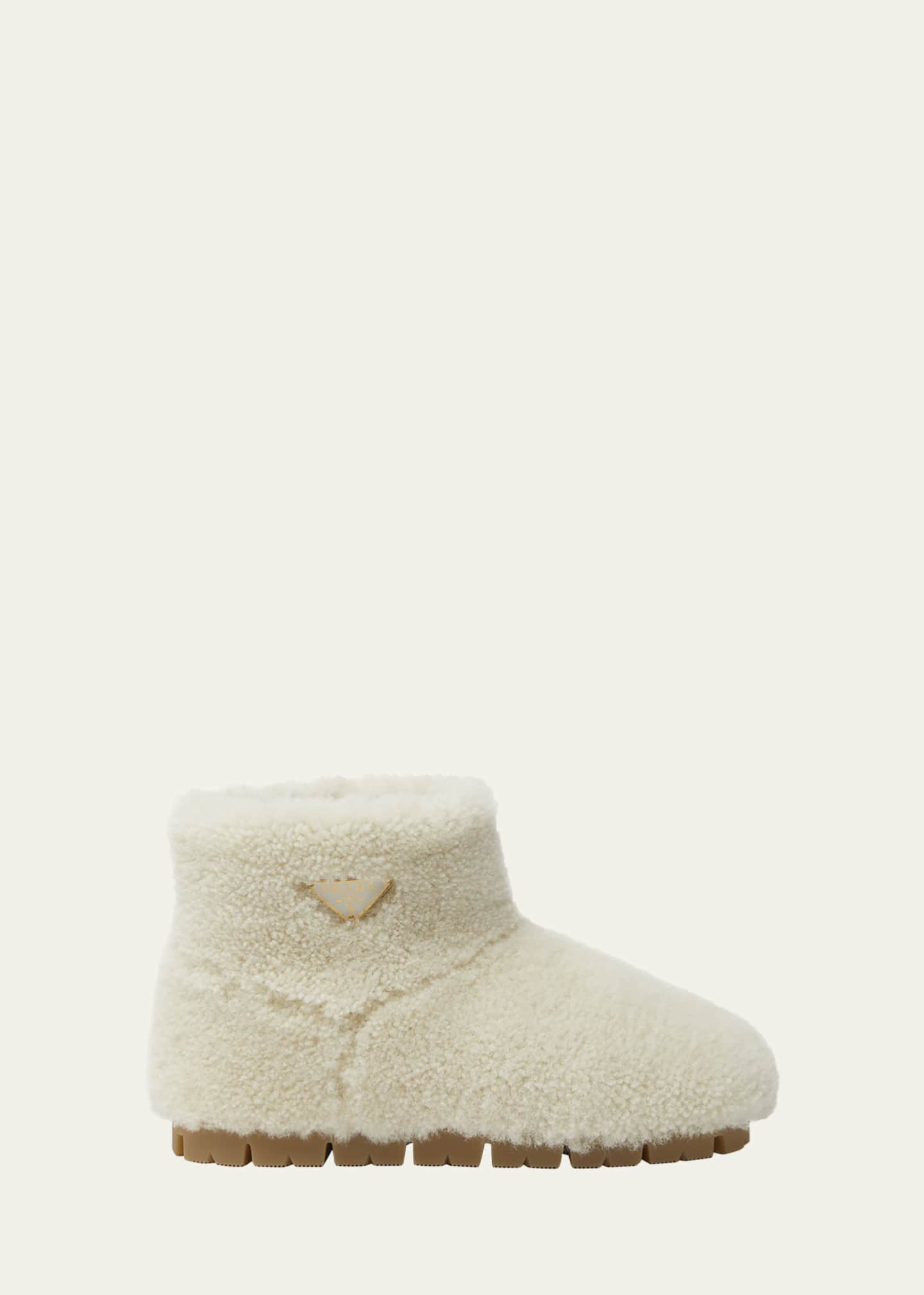 Prada Shearling Cozy Ankle Boots Image 1 of 3