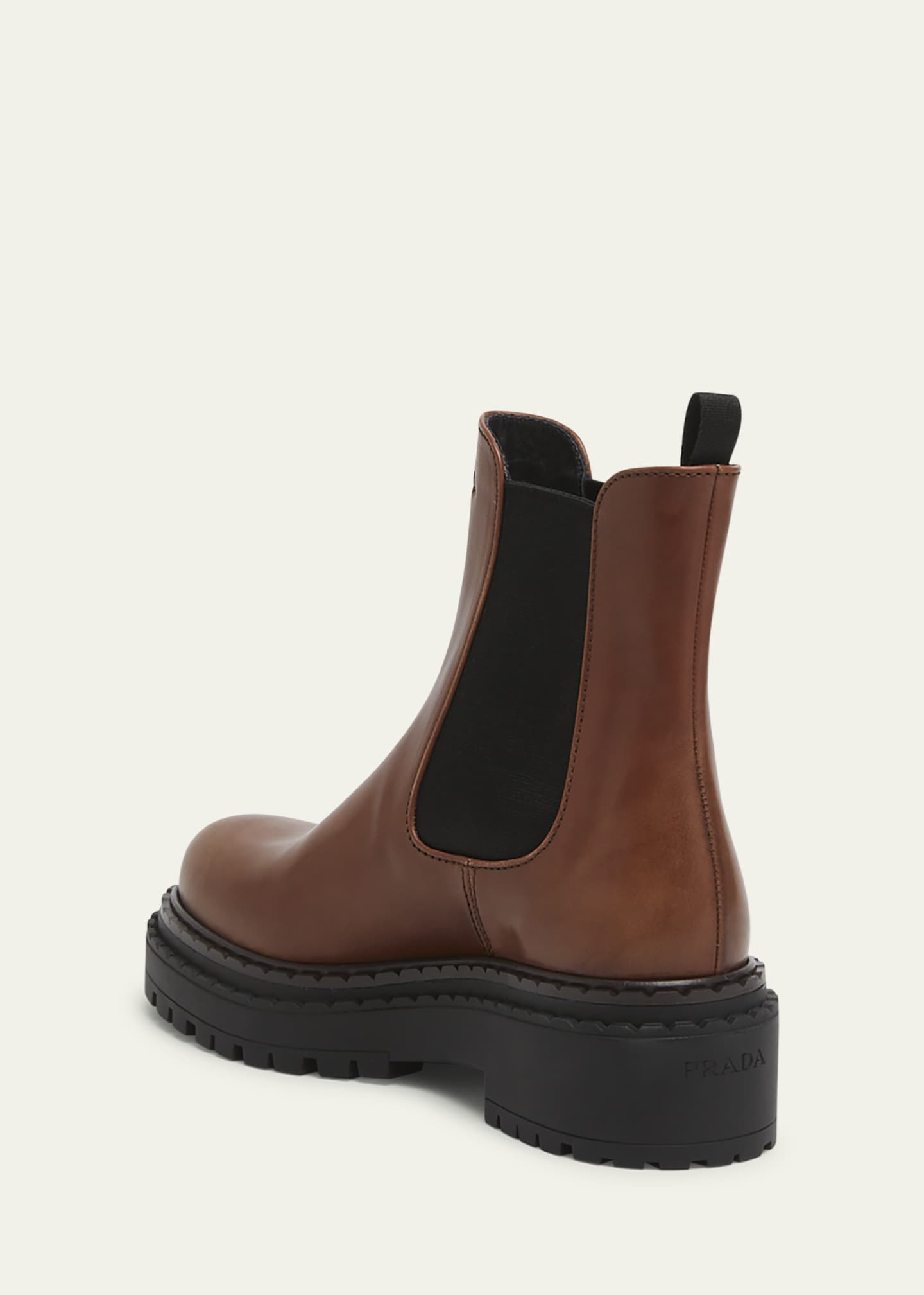 Prada Chocolate Calfskin Chelsea Ankle Boots Image 2 of 3