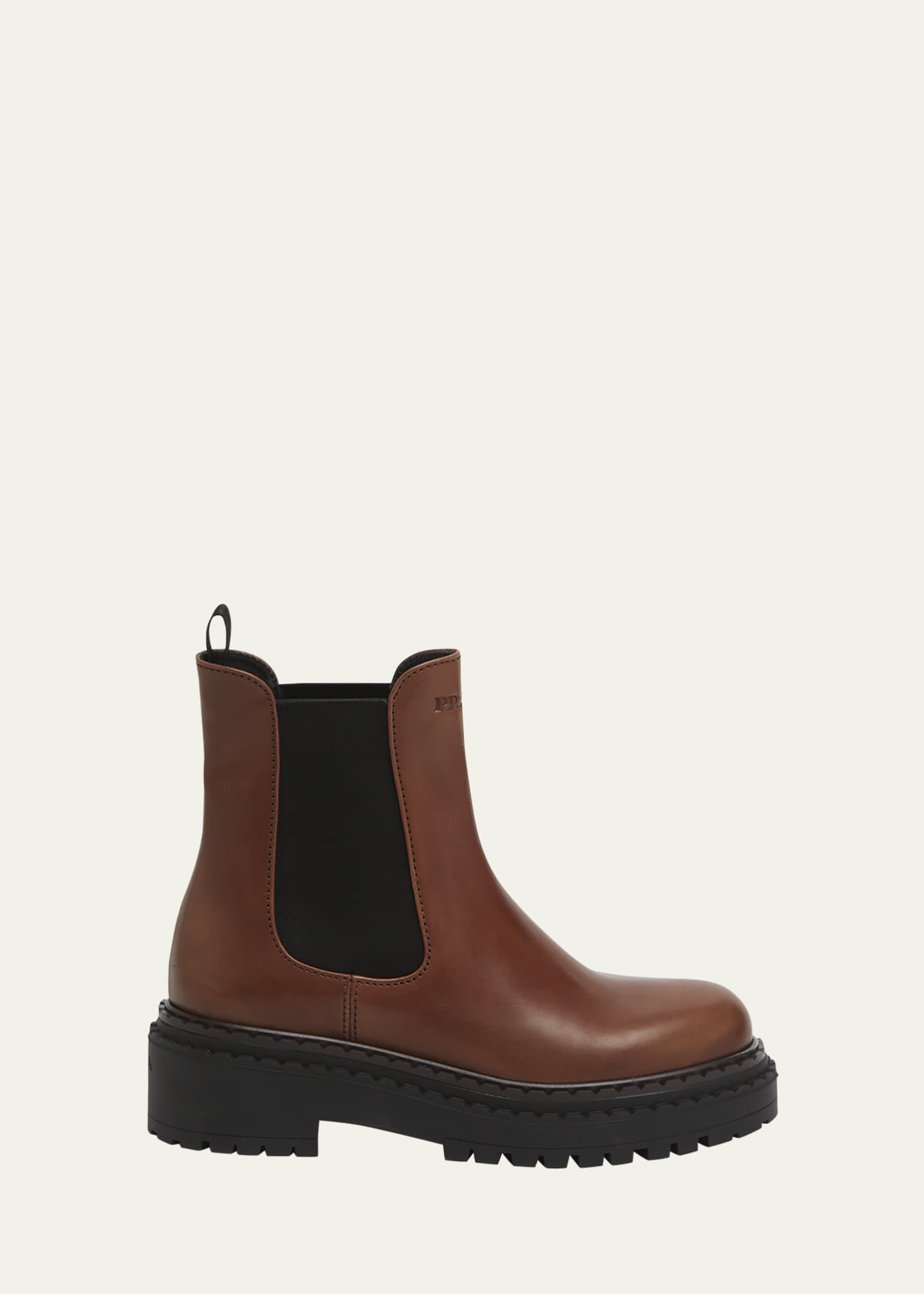 Prada Chocolate Calfskin Chelsea Ankle Boots Image 1 of 3