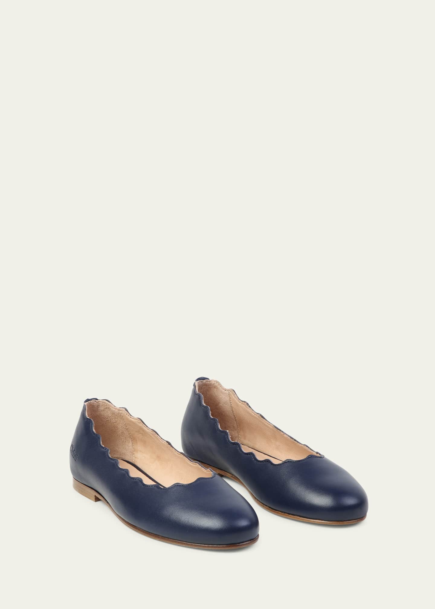 Chloe Girl's Scallop Trim Ballerina Flats, Toddlers/Kids Image 2 of 4